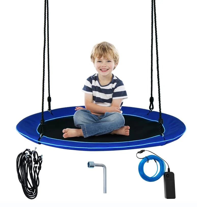 HONEY JOY 40”/100CM Saucer Tree Swing with LED Lights - Image 10