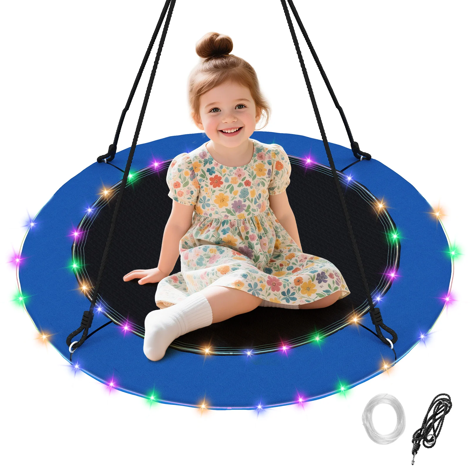 HONEY JOY 40”/100CM Saucer Tree Swing with LED Lights - Image 11