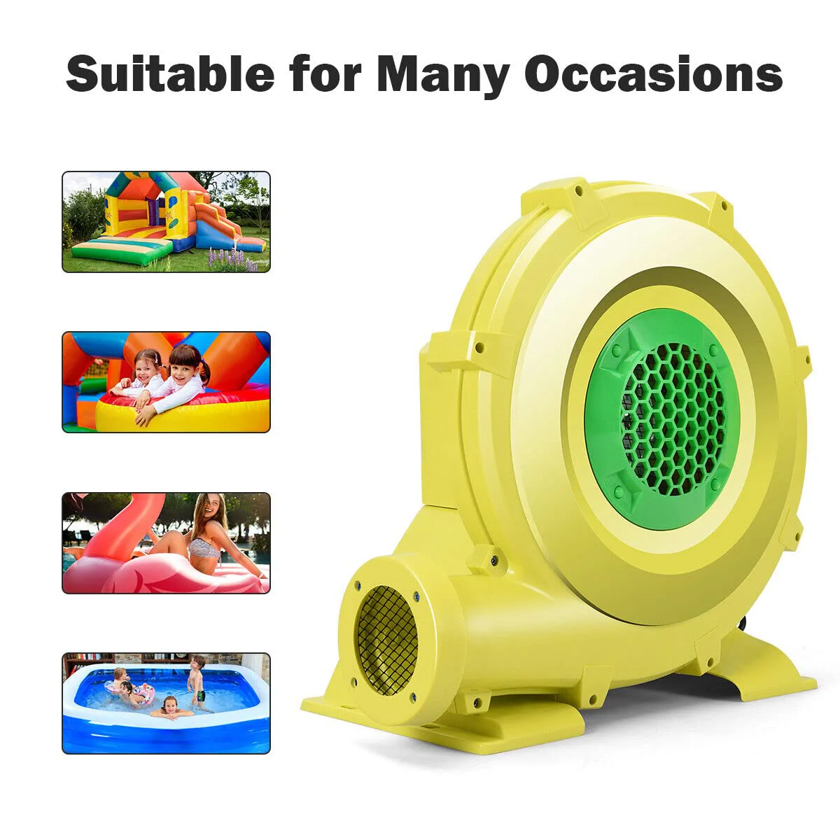 HONEY JOY 450W/680W/750W Air Blower, Bounce House Blower, Pump Fan Commercial Inflatable Bouncer Blower - Image 3
