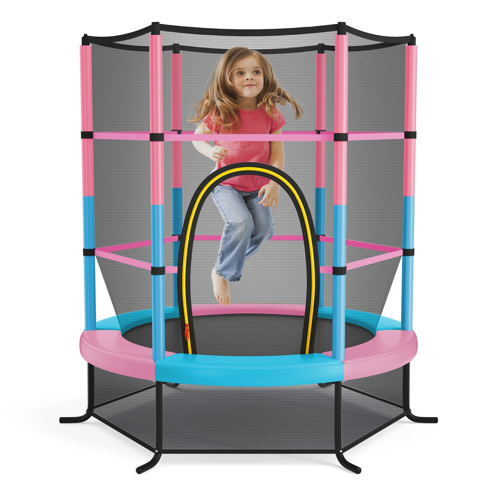 HONEY JOY 5.3FT Kids Trampoline, Toddler Trampoline w/Safe Enclosure Net, Accessories Bag, Jumping Pad - Image 13