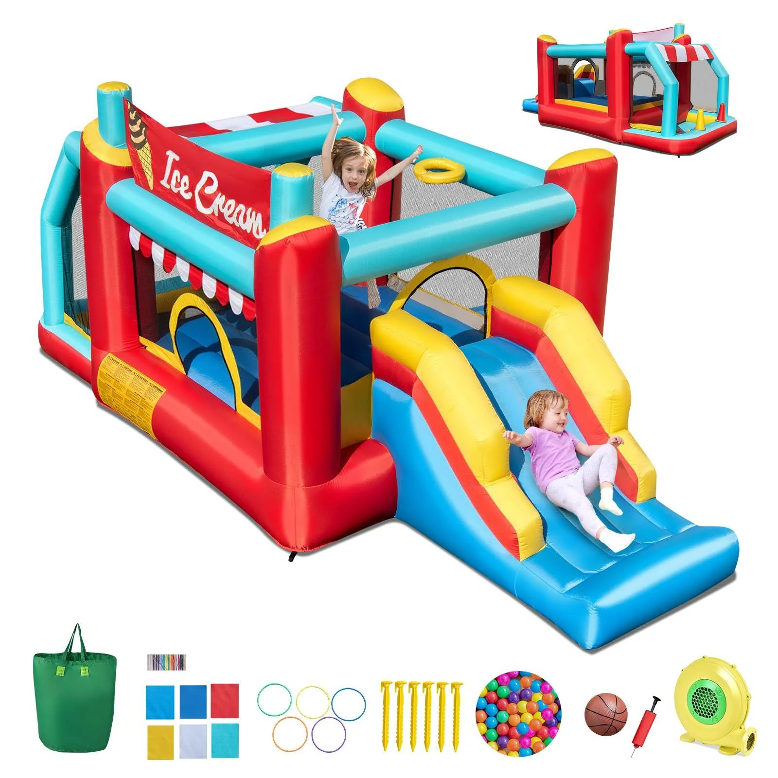 HONEY JOY 5-in-1 Ice Cream Jumping Castle - Image 10