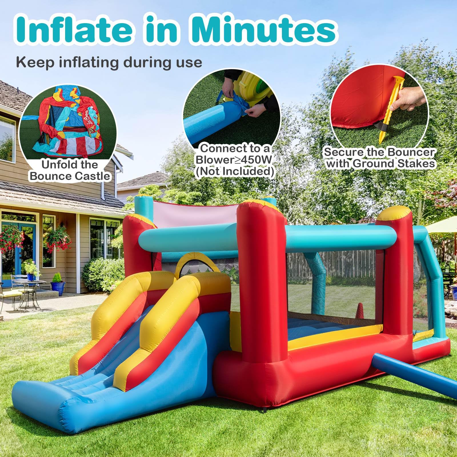 HONEY JOY 5-in-1 Ice Cream Jumping Castle - Image 3