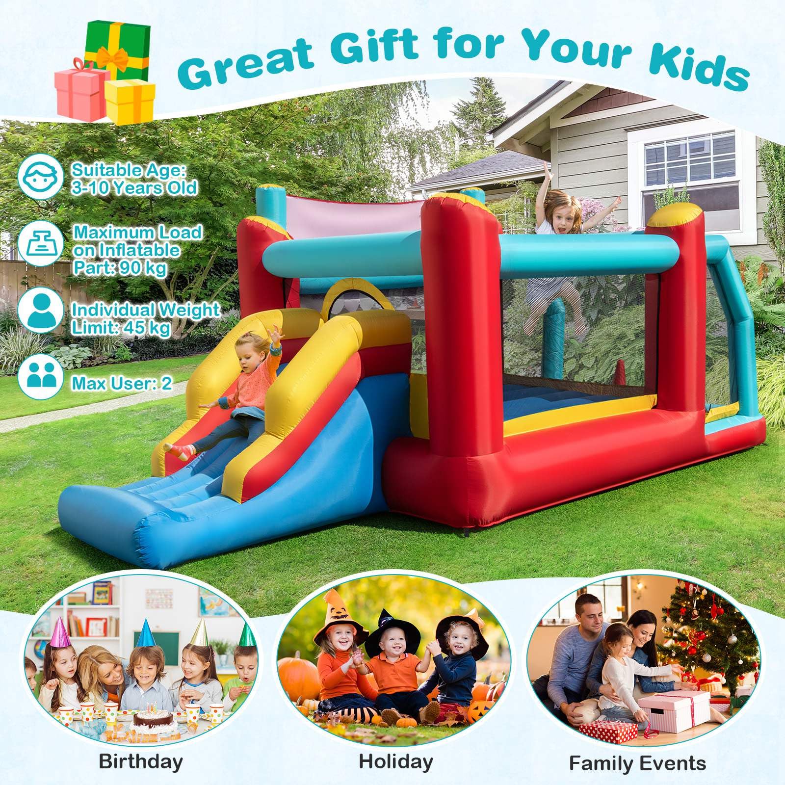 HONEY JOY 5-in-1 Ice Cream Jumping Castle - Image 7