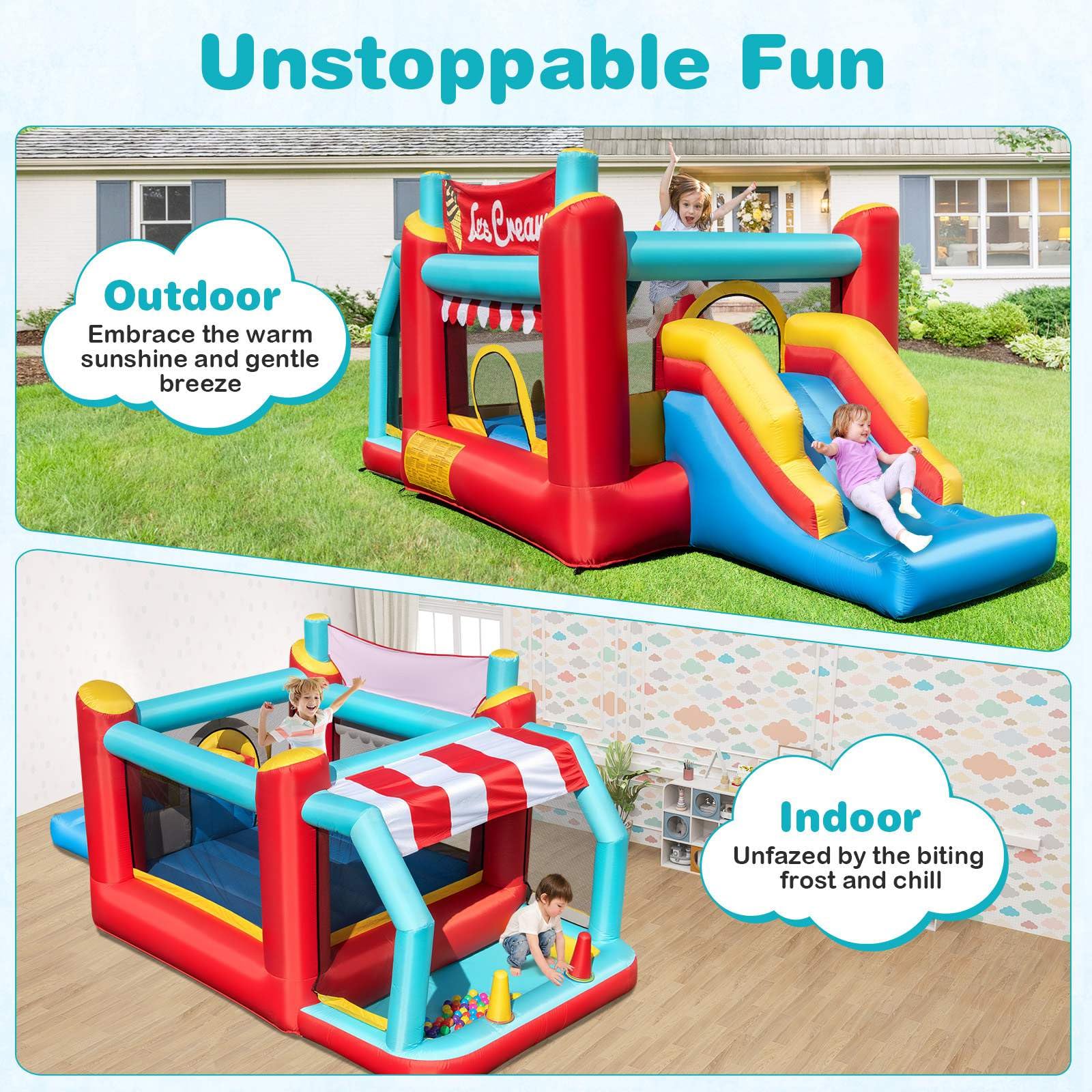 HONEY JOY 5-in-1 Ice Cream Jumping Castle - Image 8