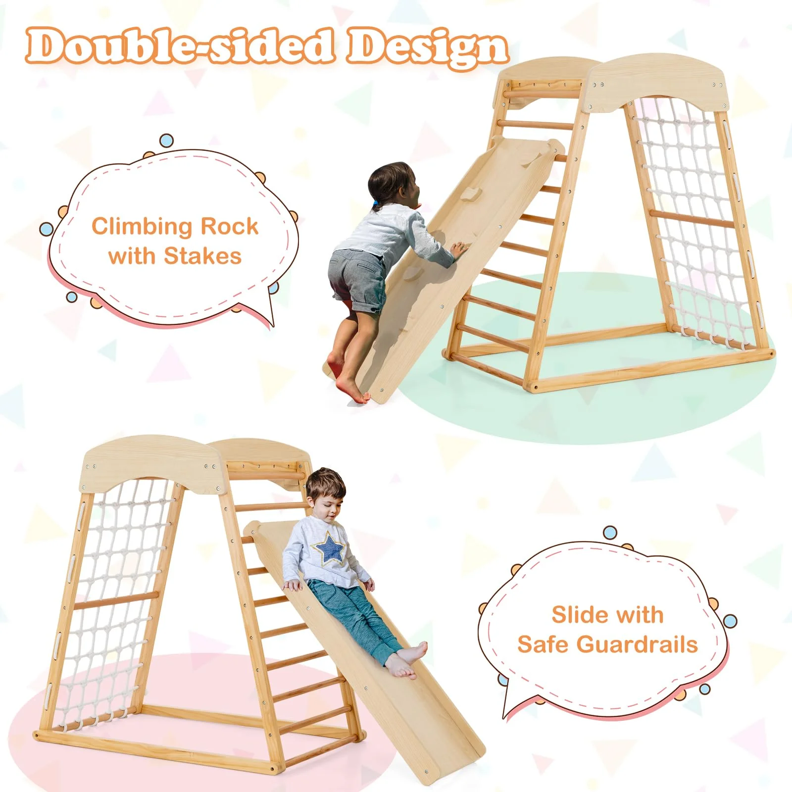 HONEY JOY 6-in-1 Indoor Jungle Gym Climber - Image 13