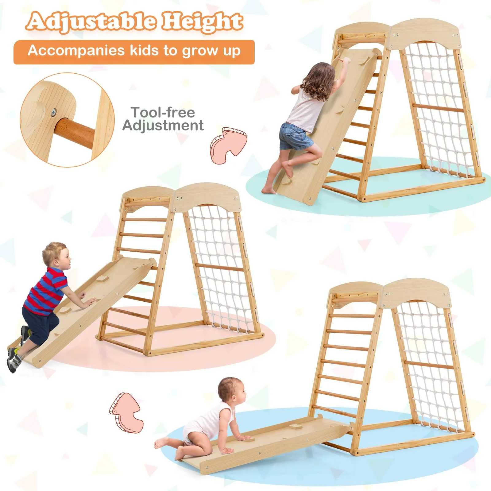 HONEY JOY 6-in-1 Indoor Jungle Gym Climber - Image 14