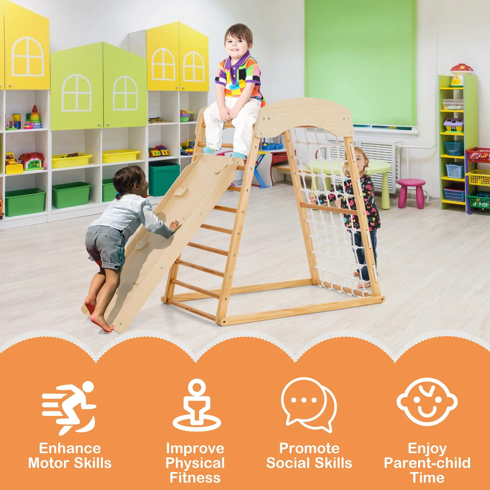 HONEY JOY 6-in-1 Indoor Jungle Gym Climber - Image 15