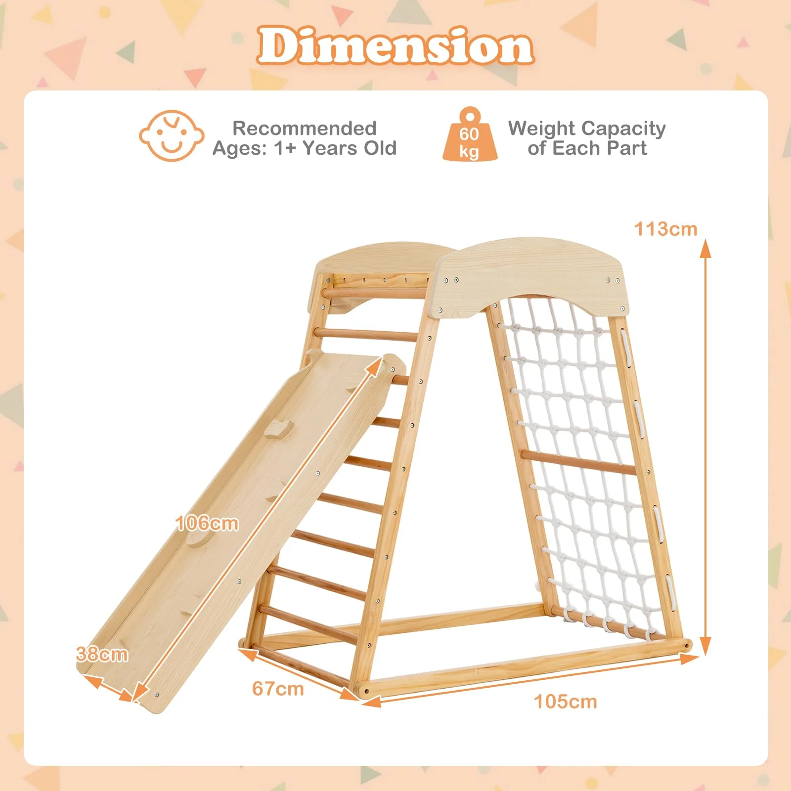 HONEY JOY 6-in-1 Indoor Jungle Gym Climber - Image 16