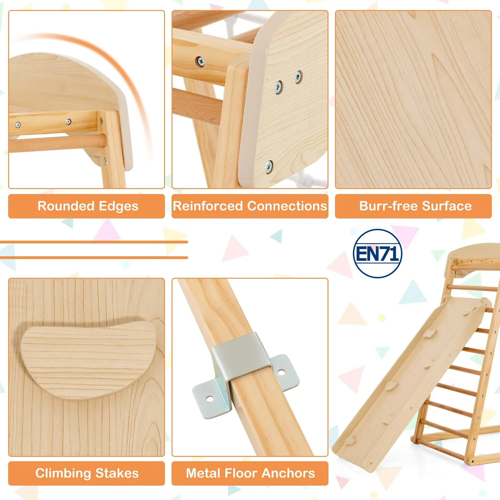 HONEY JOY 6-in-1 Indoor Jungle Gym Climber - Image 17