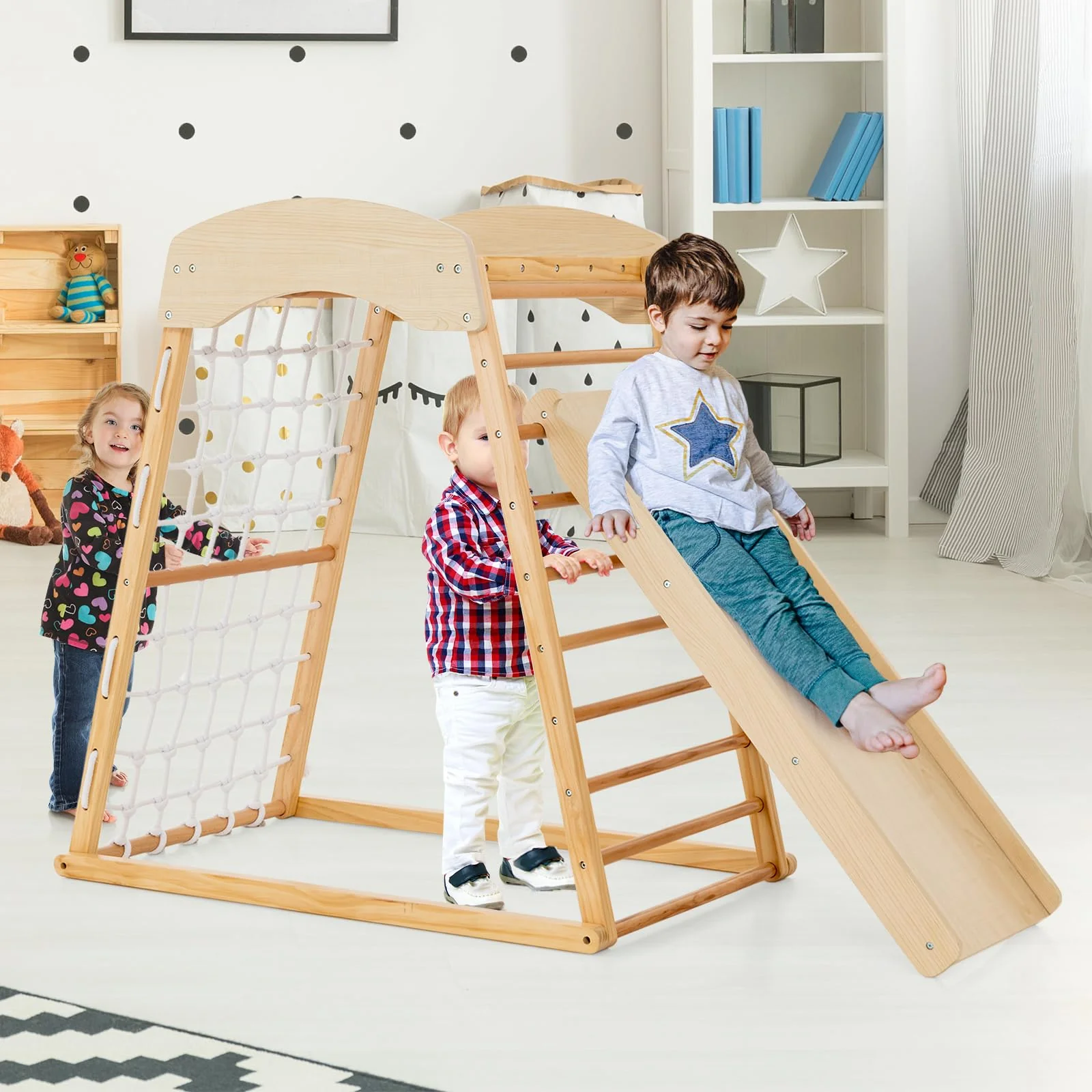 HONEY JOY 6-in-1 Indoor Jungle Gym Climber - Image 18