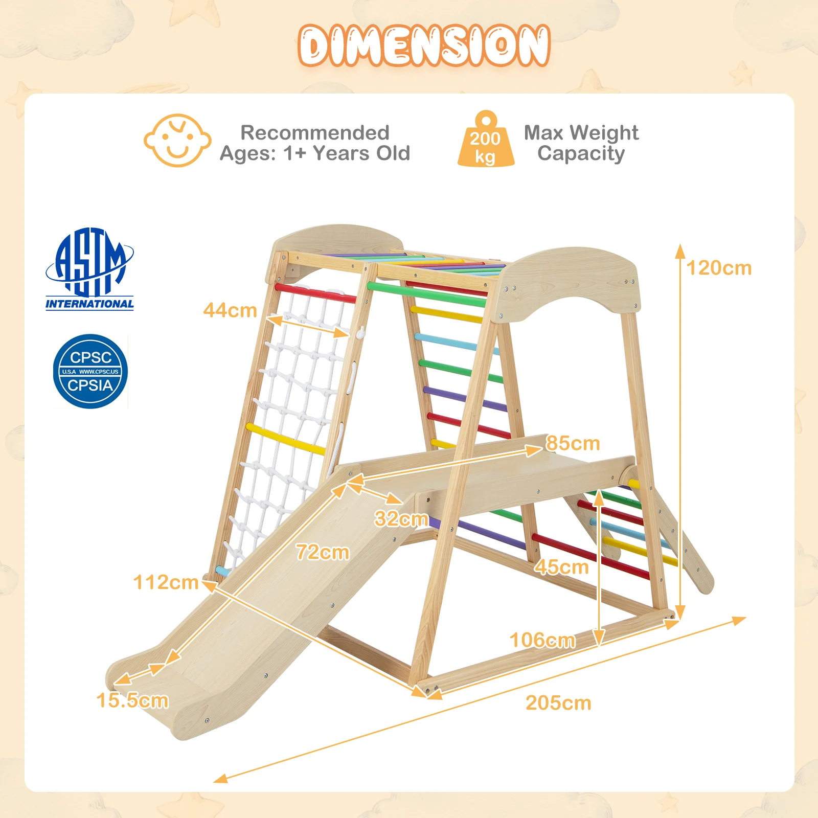 HONEY JOY 6-in-1 Indoor Jungle Gym Climber - Image 9