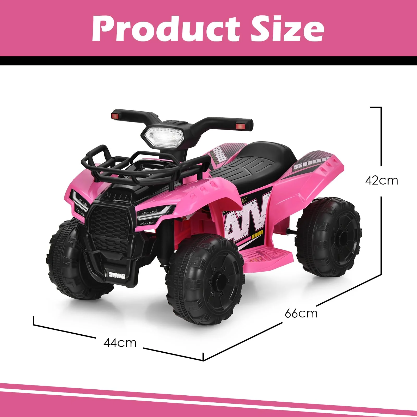 HONEY JOY 6V Kids Ride-On Car, Toddler Electric-Motorized Small ATV w/Wear-Resistant Wheels - Image 5