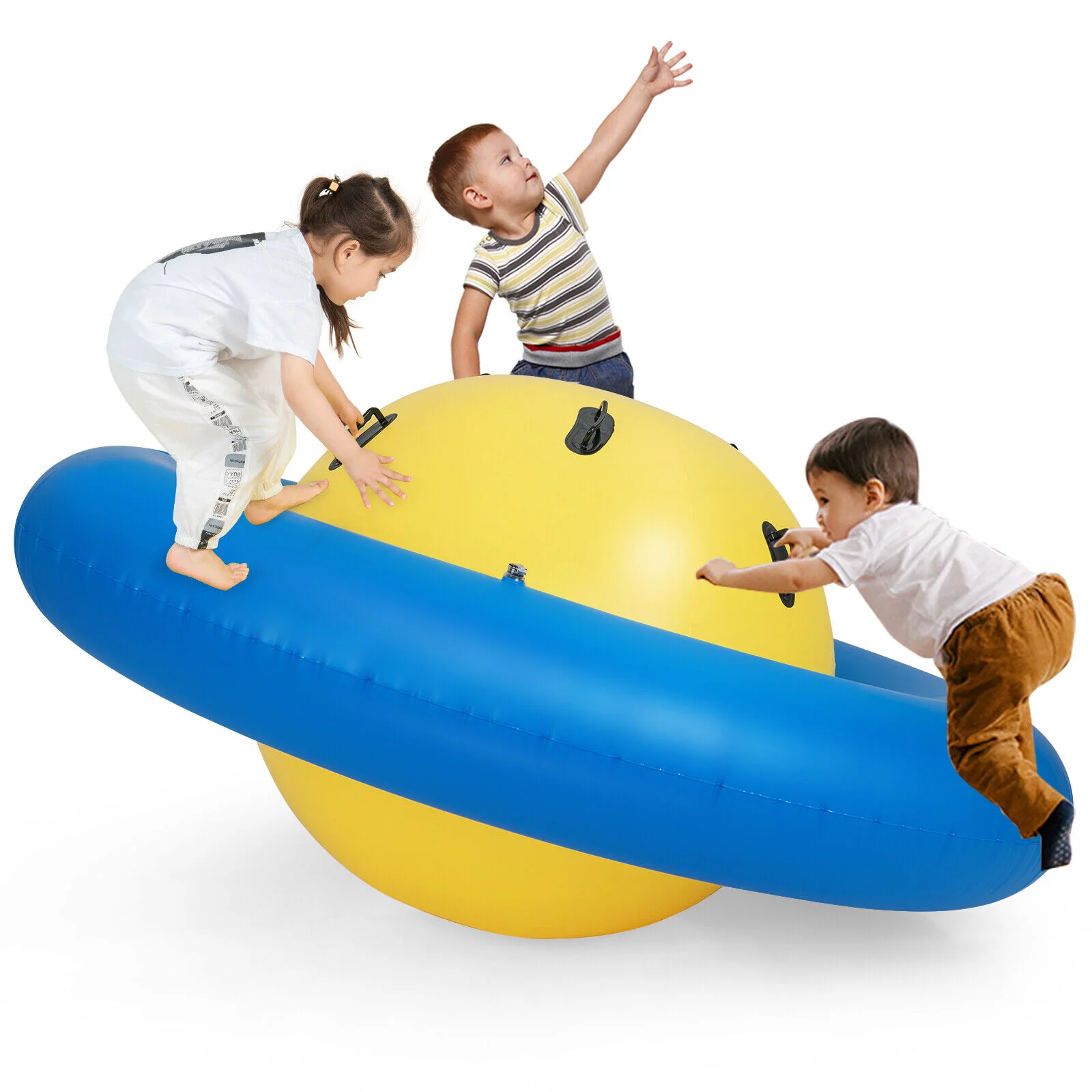 HONEY JOY 7.5FT Inflatable Dome Rocker Bouncer w/ 6 Handles Outdoor Balance Game - Image 9