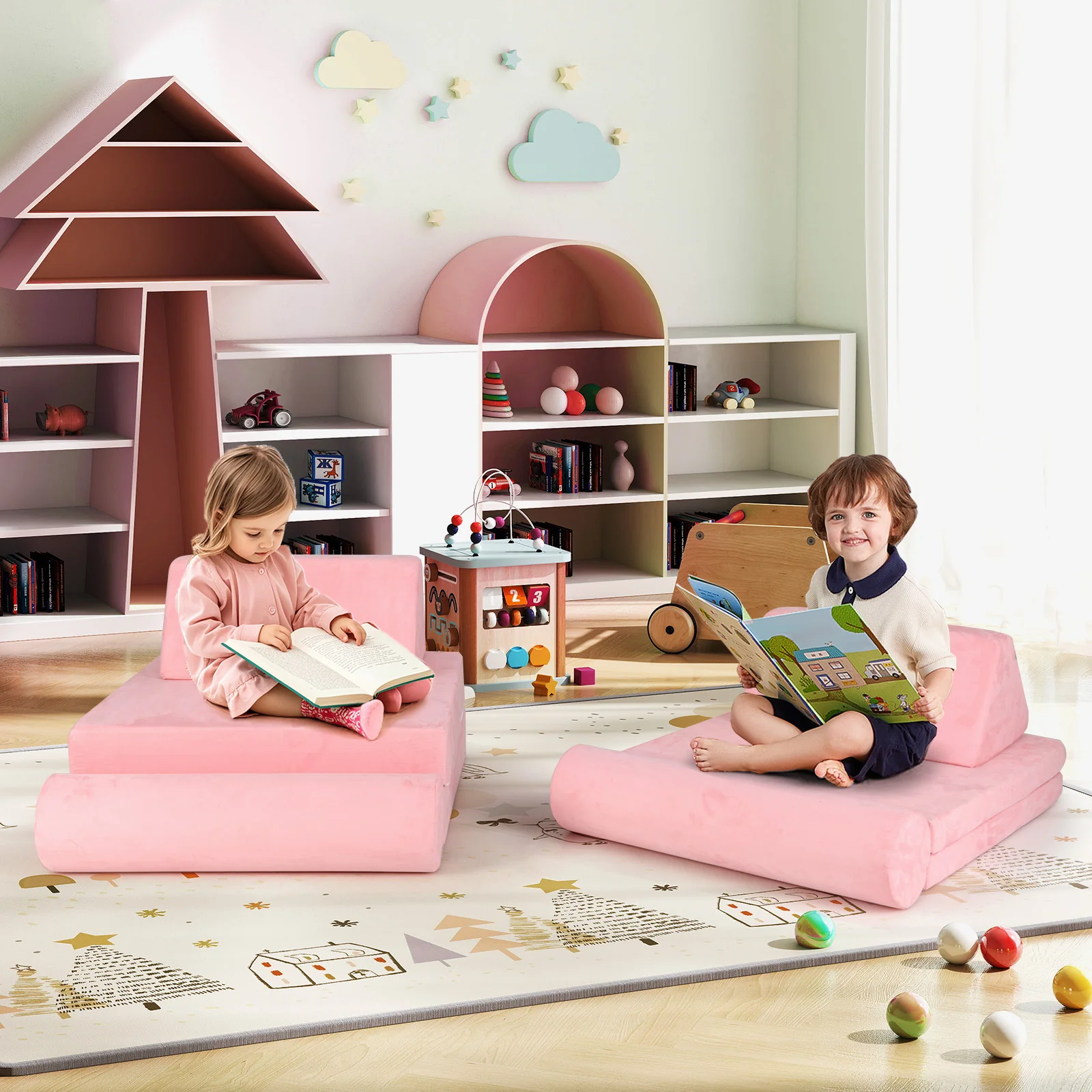 HONEY JOY 8 PCS Kids Play Couch - Image 2