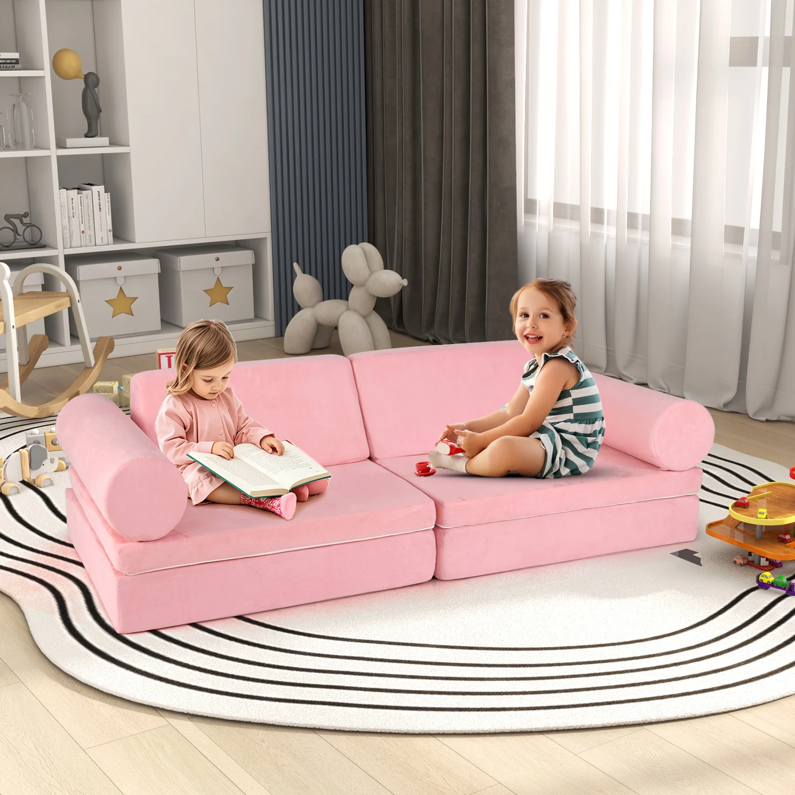 HONEY JOY 8 PCS Kids Play Couch - Image 3