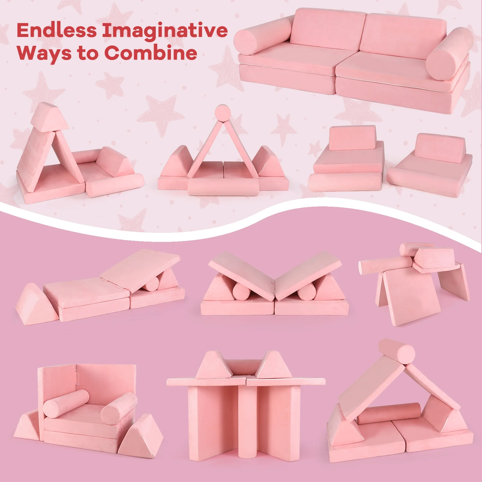 HONEY JOY 8 PCS Kids Play Couch - Image 4