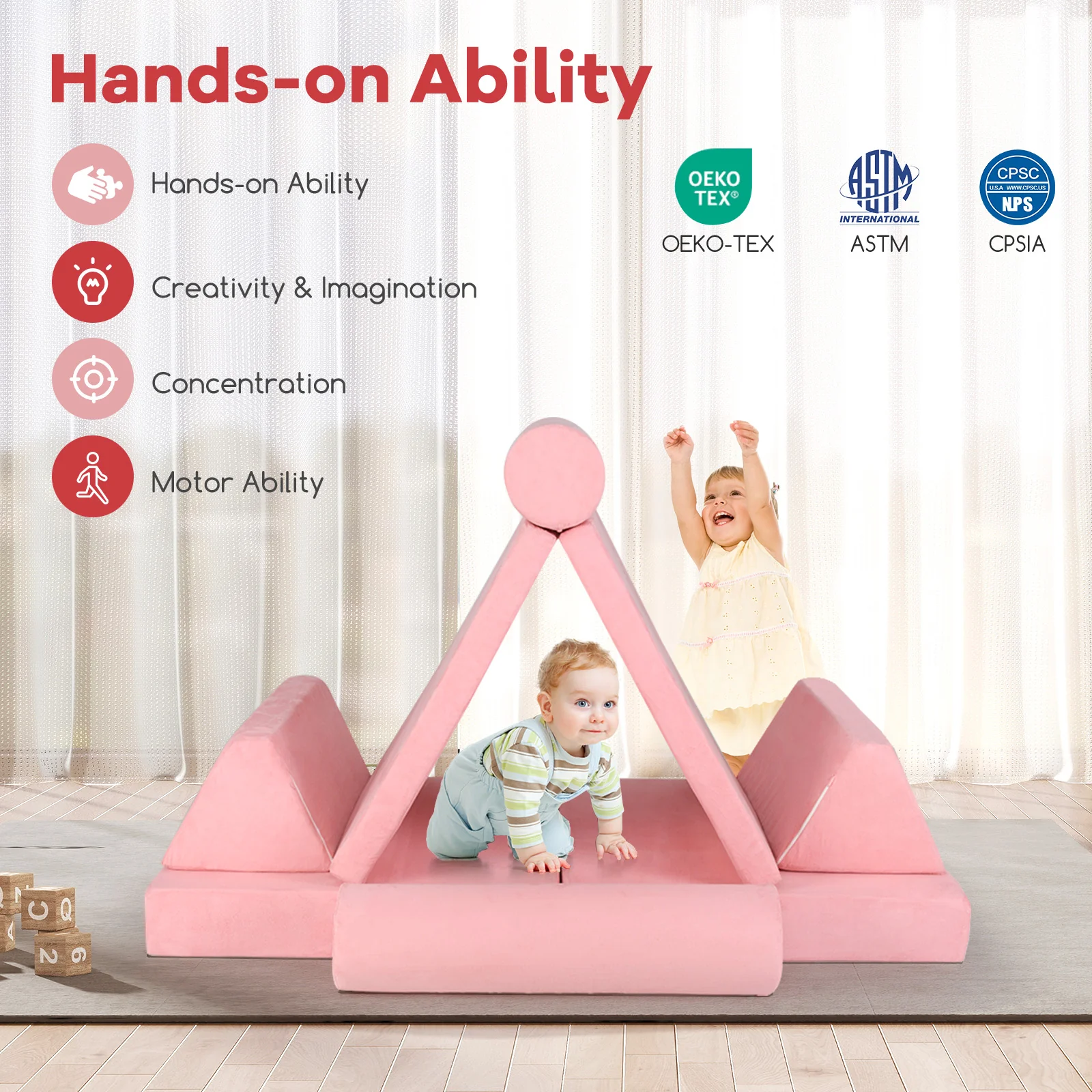 HONEY JOY 8 PCS Kids Play Couch - Image 7