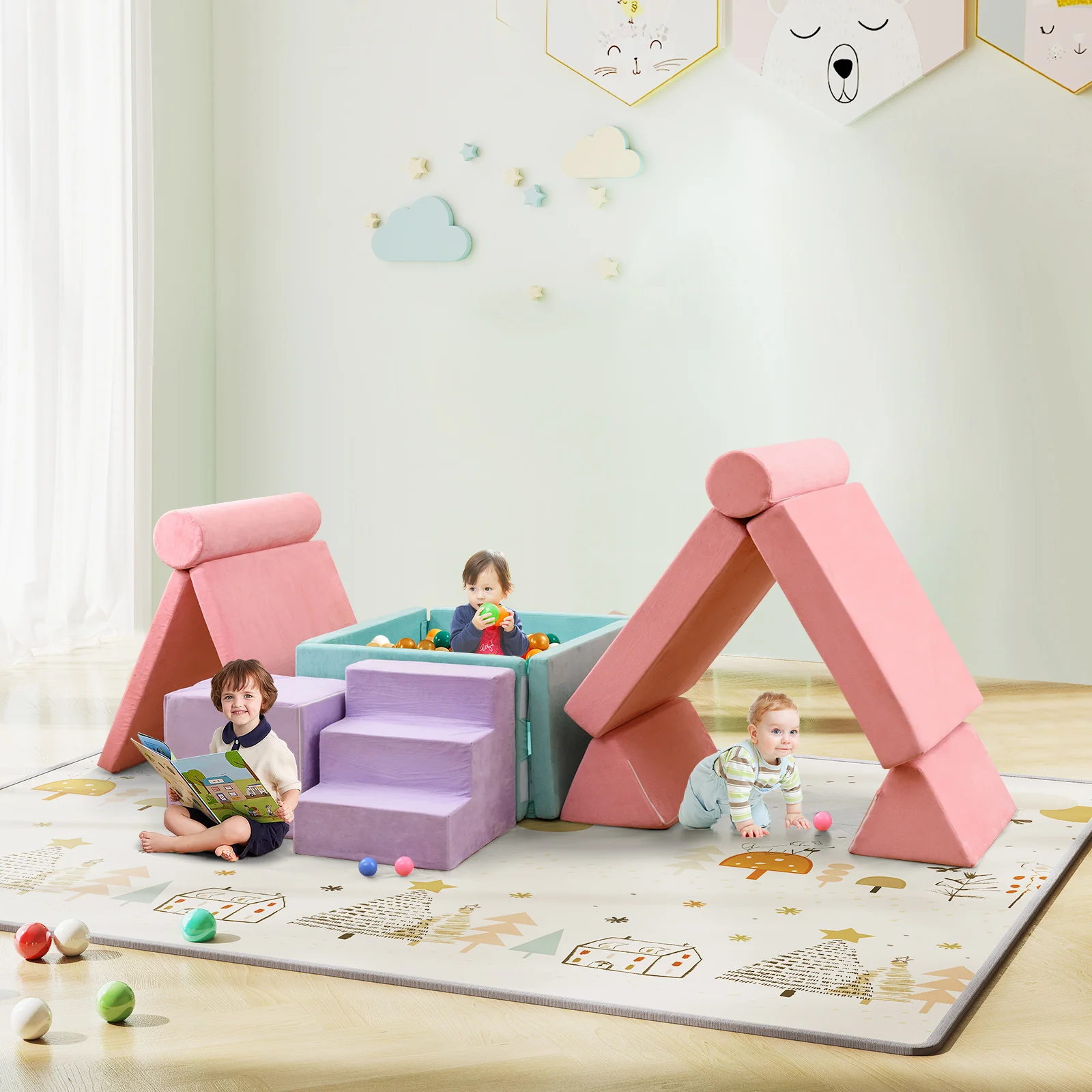 HONEY JOY 8 PCS Kids Play Couch - Image 8