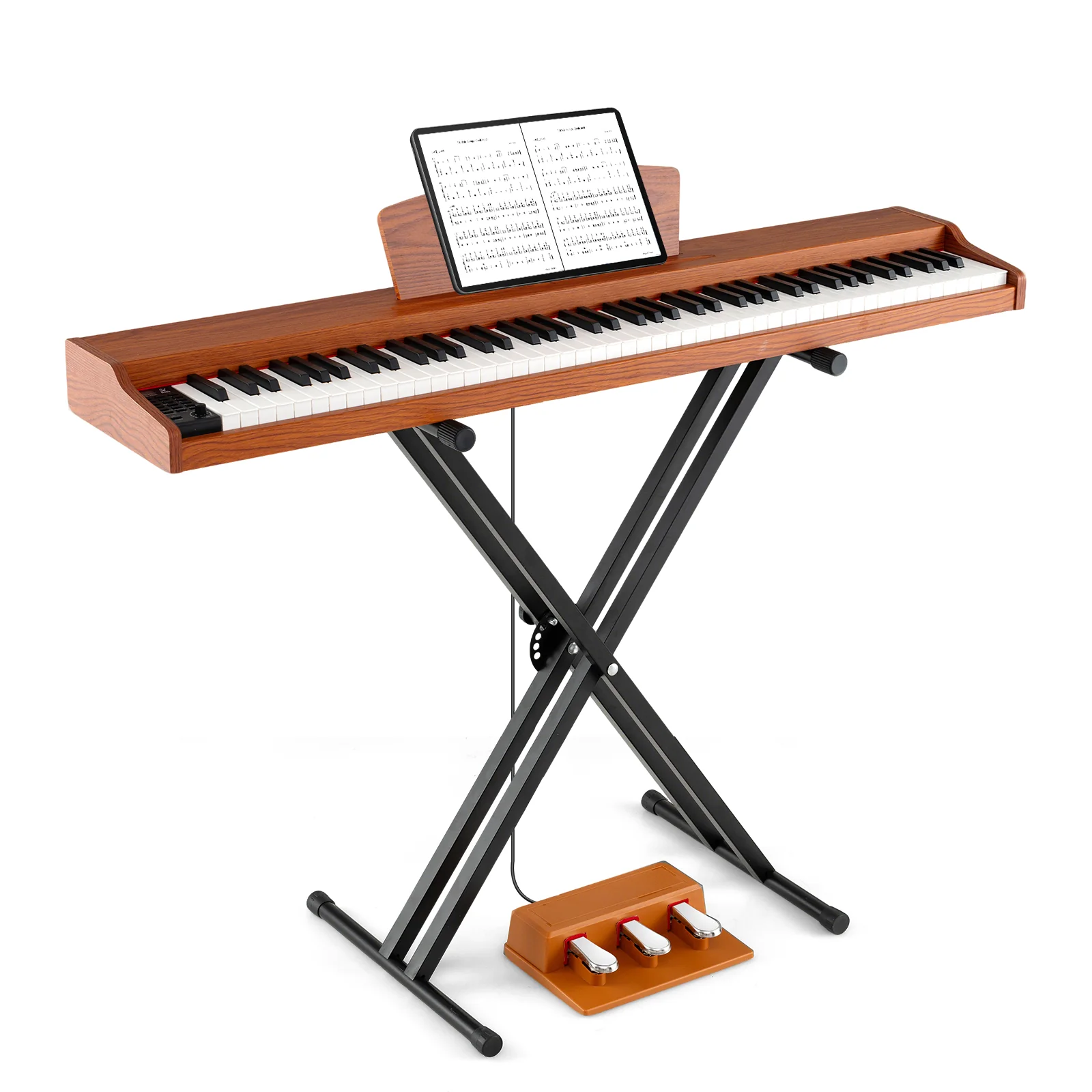 HONEY JOY 88-Key Keyboard Piano Set, Full Size Semi-weighted Digital Piano