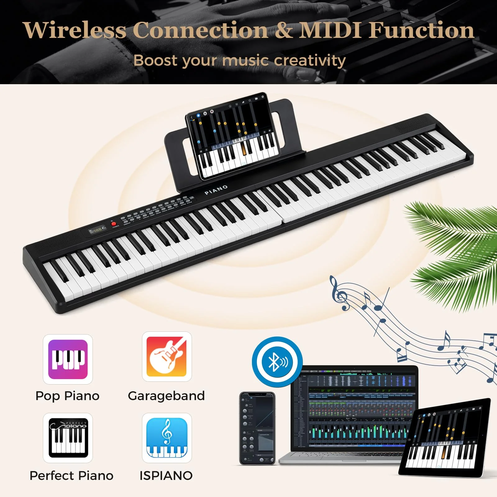 HONEY JOY 88 Keys Foldable Piano Keyboard - Image 3