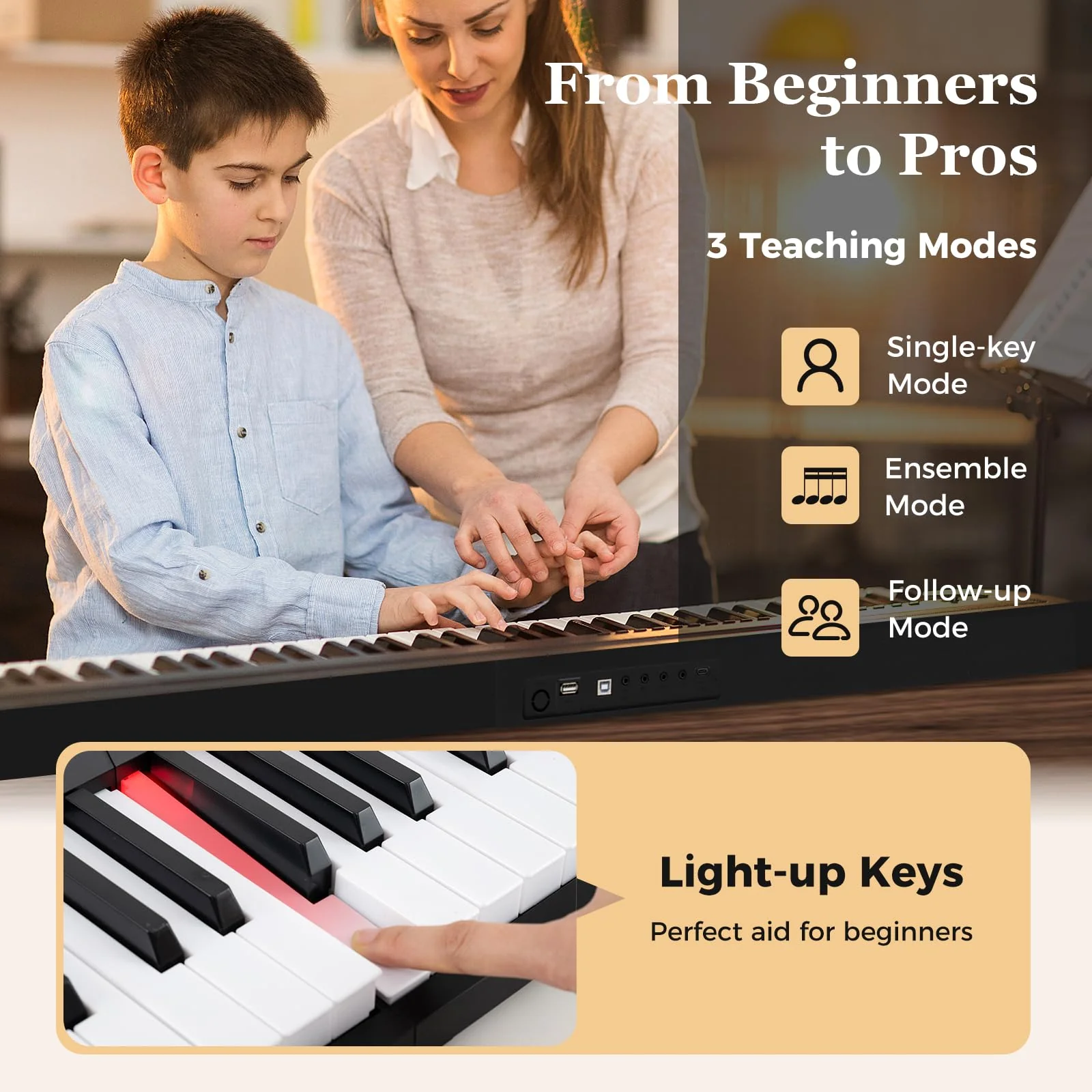HONEY JOY 88 Keys Foldable Piano Keyboard - Image 4