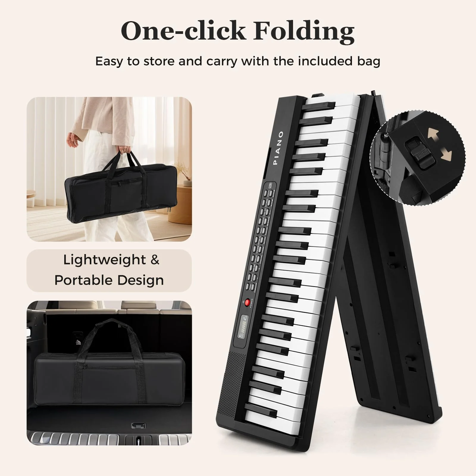 HONEY JOY 88 Keys Foldable Piano Keyboard - Image 6