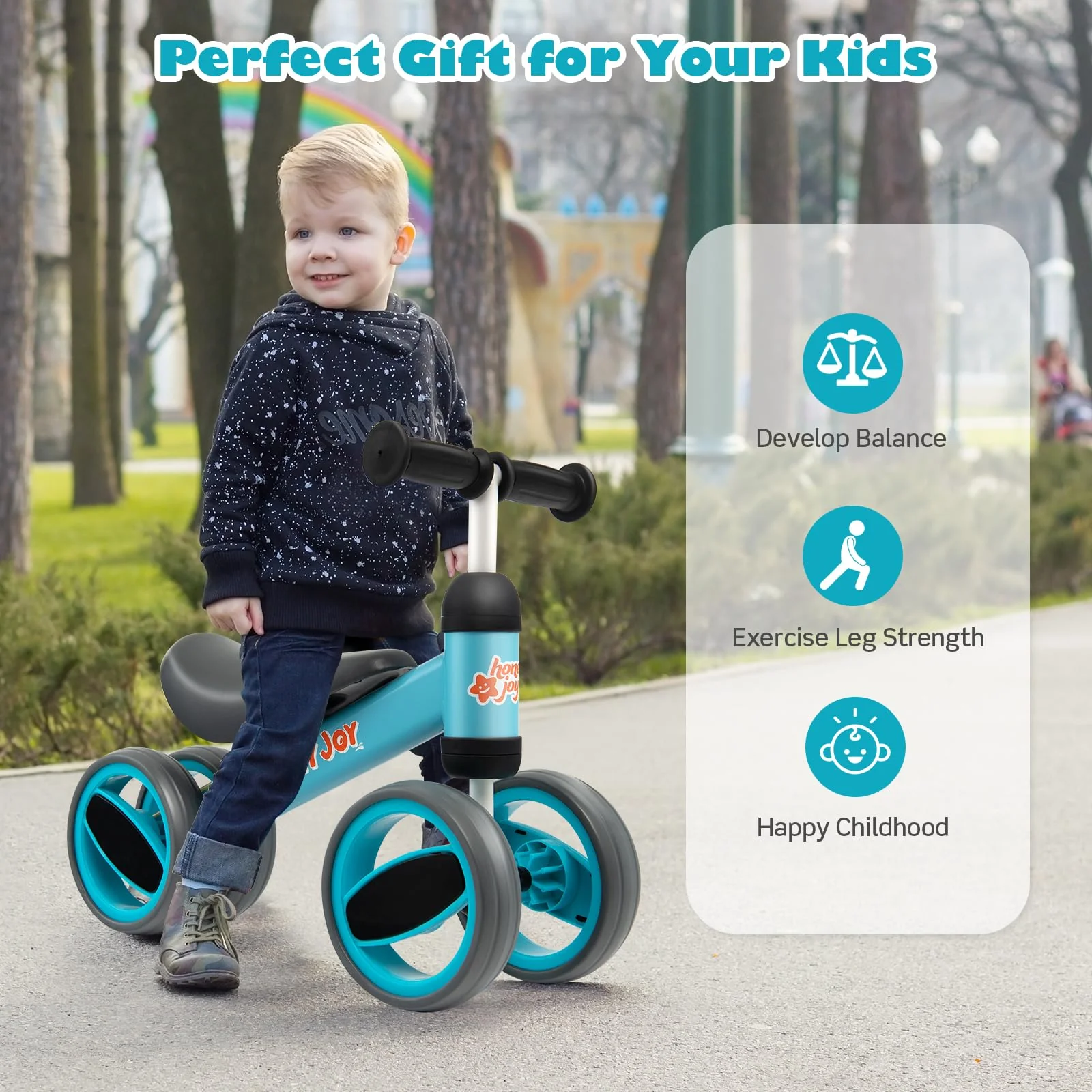 HONEY JOY Baby Balance Bike Balance Bike for Toddlers w/4 Wheels - Image 7