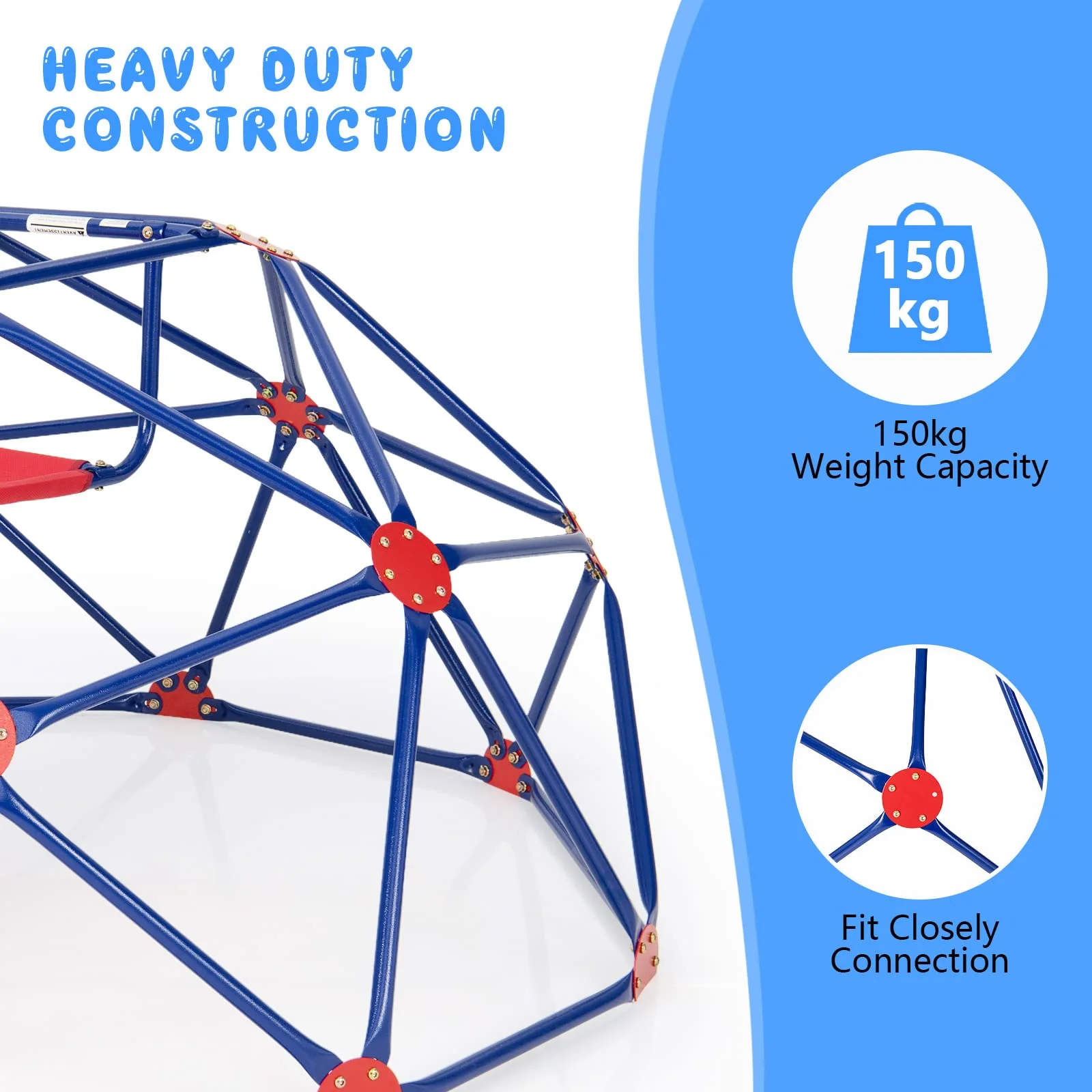 HONEY JOY Climbing Dome & Play Set, 8FT Geometric Dome Climber - Image 6