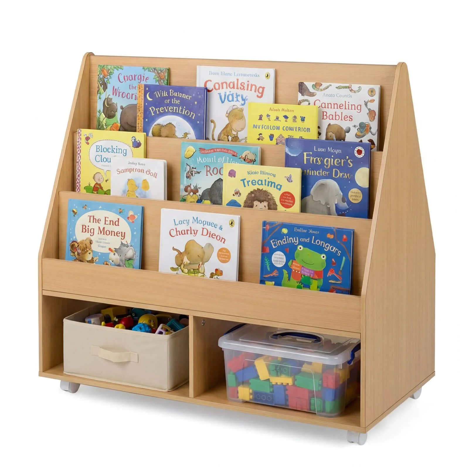 HONEY JOY Double-Sided Kids Bookshelf, Toddler Book Shelf - Image 10