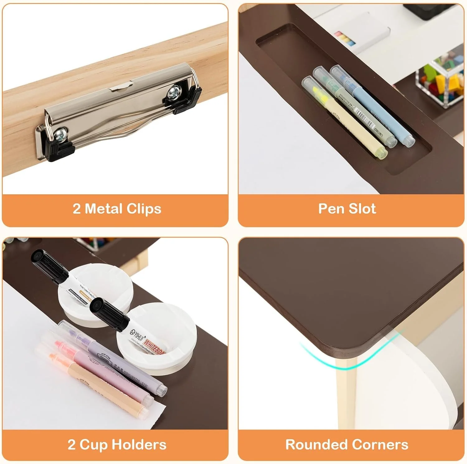 HONEY JOY Easel for Kids Wooden Art Easel with Double-Sided Blackboard & Whiteboard, Paper Roll for Drawing - Image 6