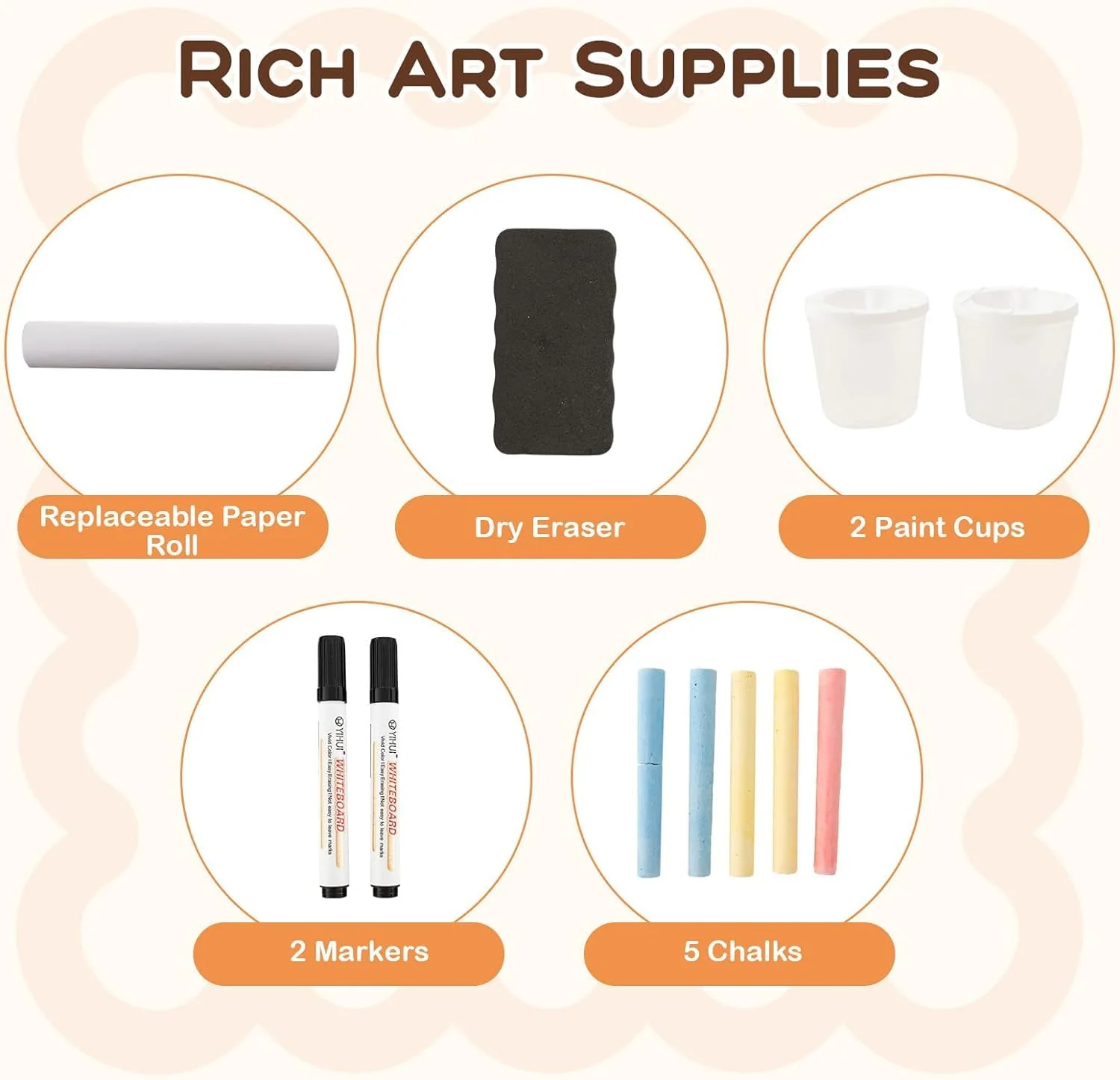 HONEY JOY Easel for Kids Wooden Art Easel with Double-Sided Blackboard & Whiteboard, Paper Roll for Drawing - Image 8