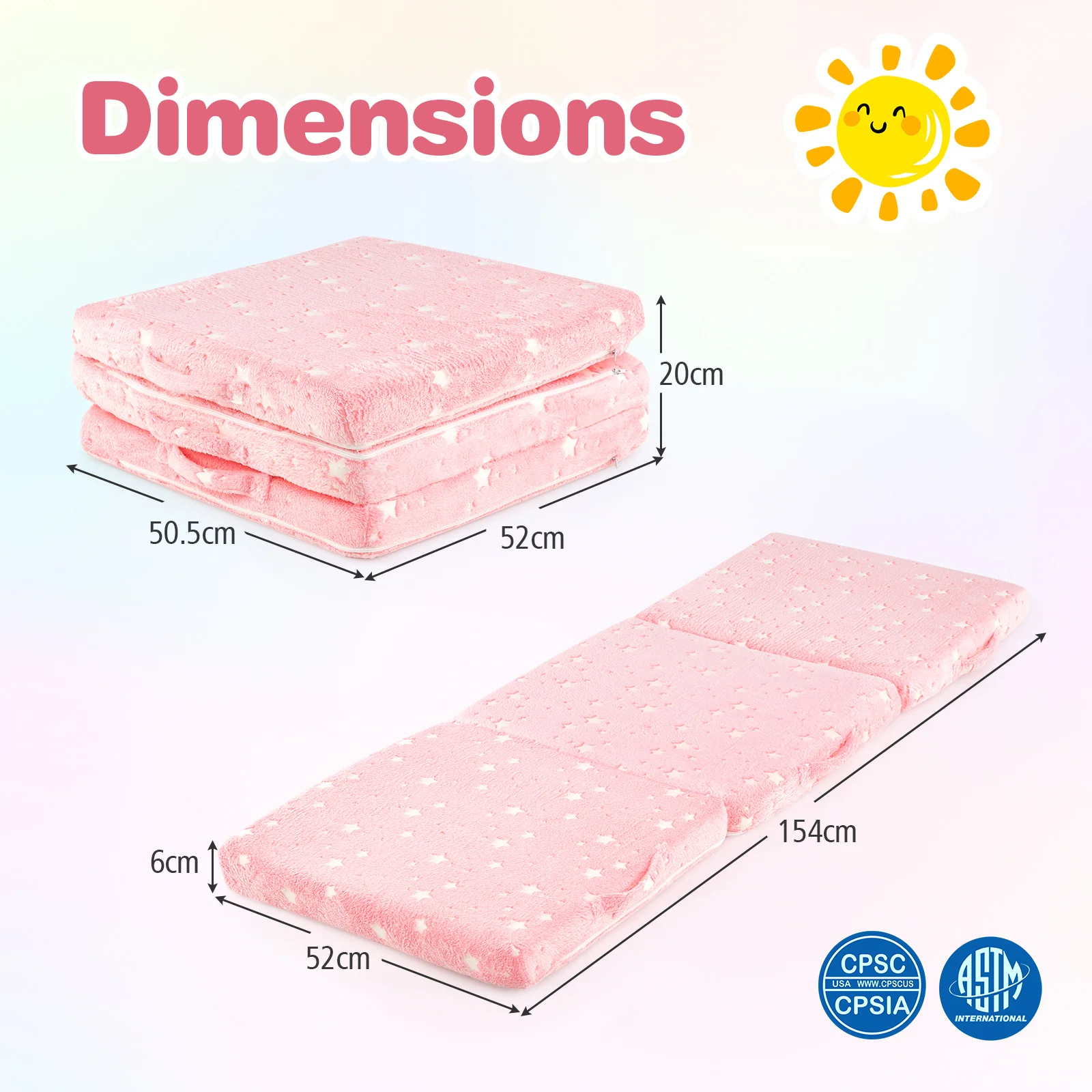 HONEY JOY Foldable Floor Mattress for Kids - Image 10