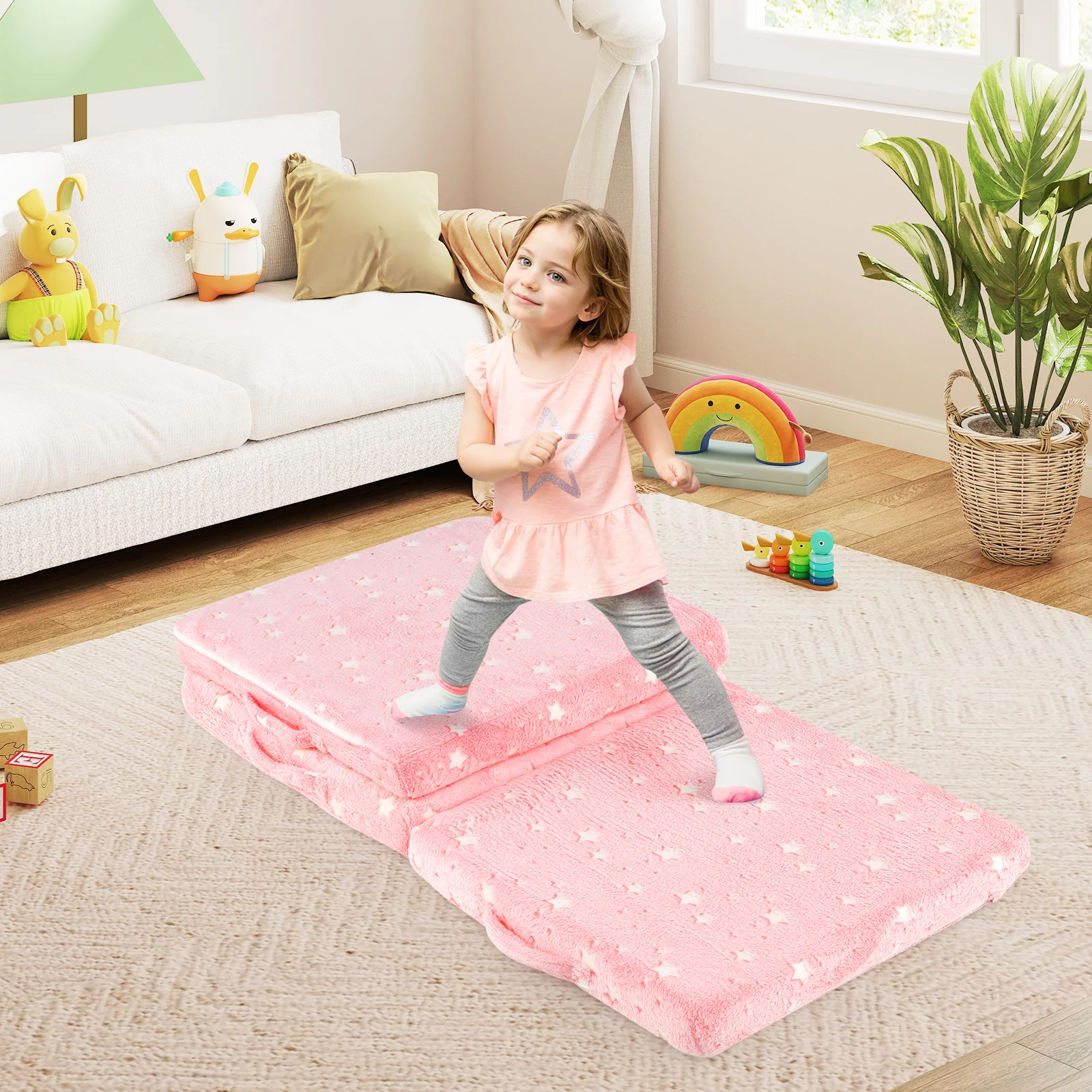 HONEY JOY Foldable Floor Mattress for Kids - Image 2