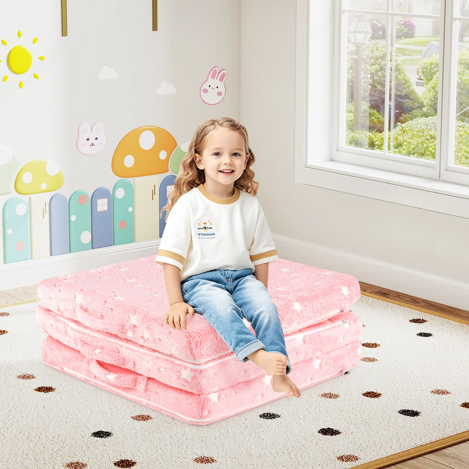 HONEY JOY Foldable Floor Mattress for Kids - Image 3