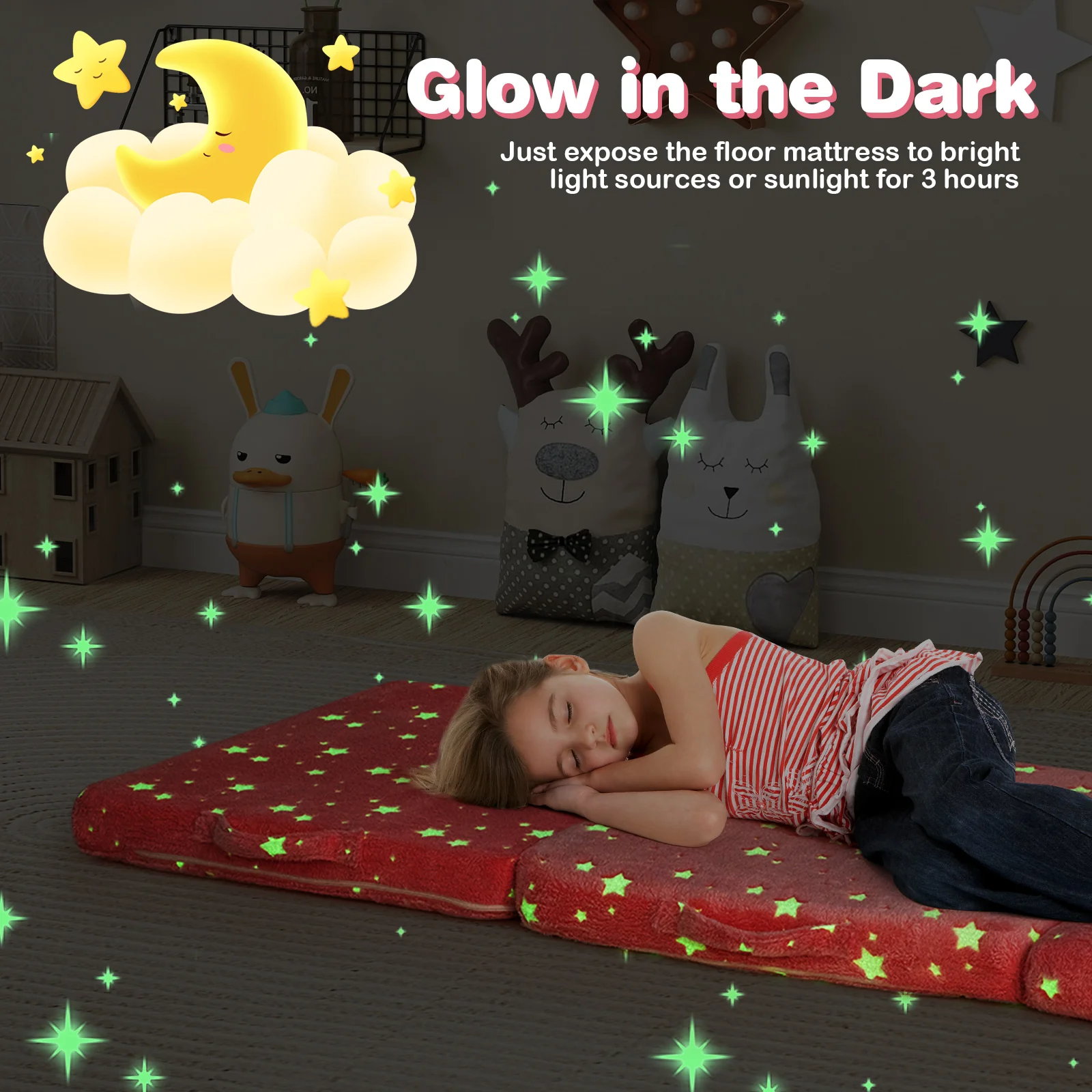 HONEY JOY Foldable Floor Mattress for Kids - Image 6