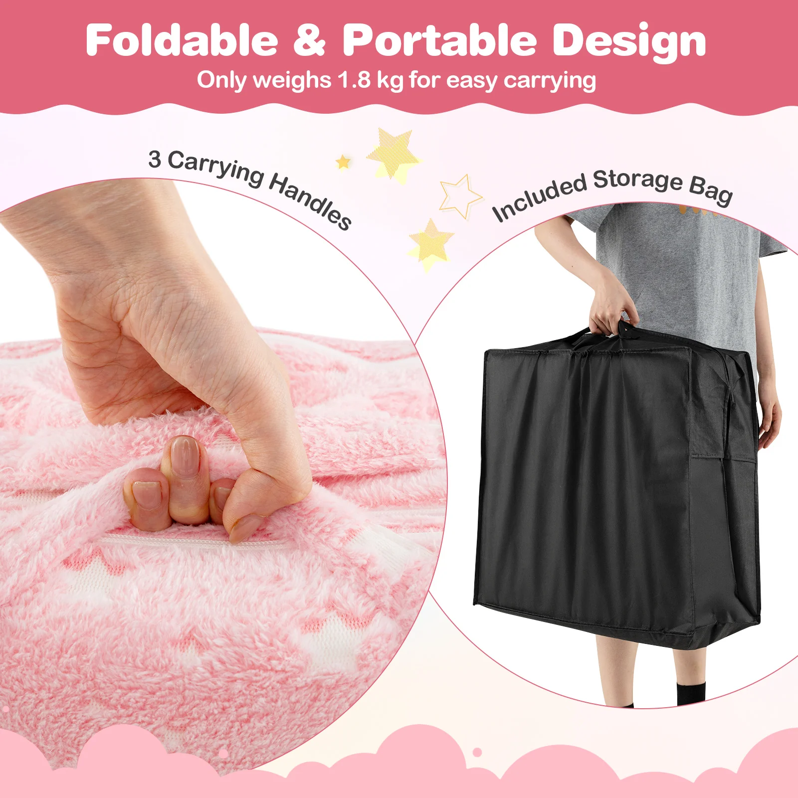 HONEY JOY Foldable Floor Mattress for Kids - Image 8