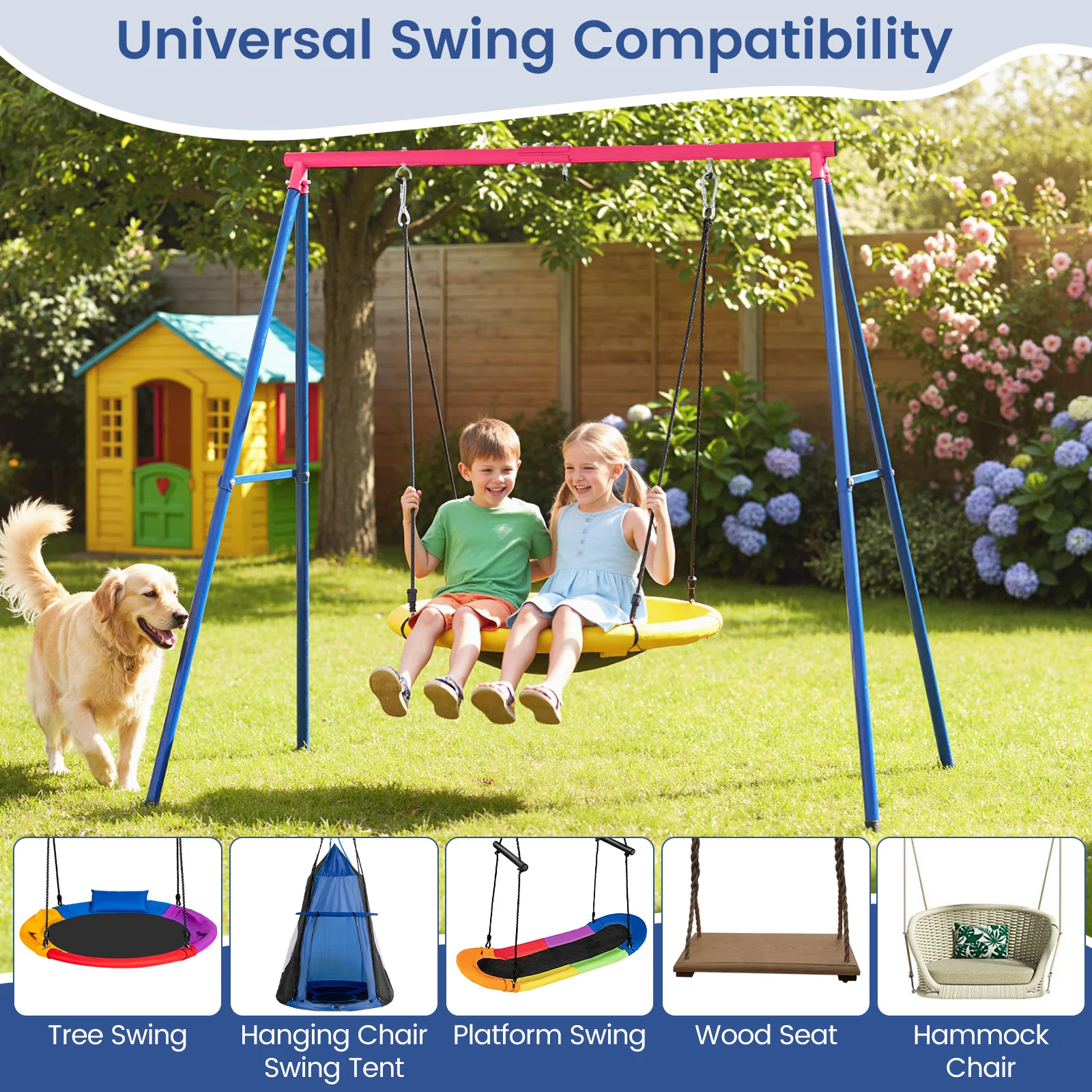 HONEY JOY Heavy Duty Steel Swing Frame (Without Swing) - Image 7