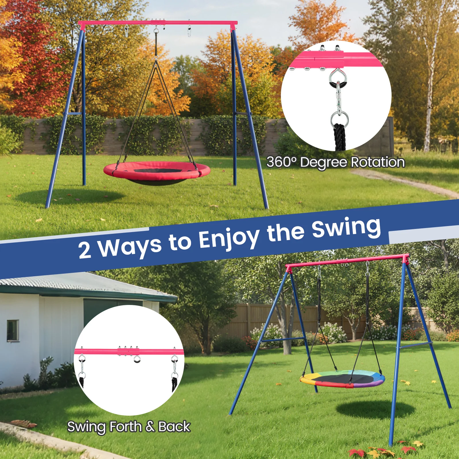 HONEY JOY Heavy Duty Steel Swing Frame (Without Swing) - Image 8