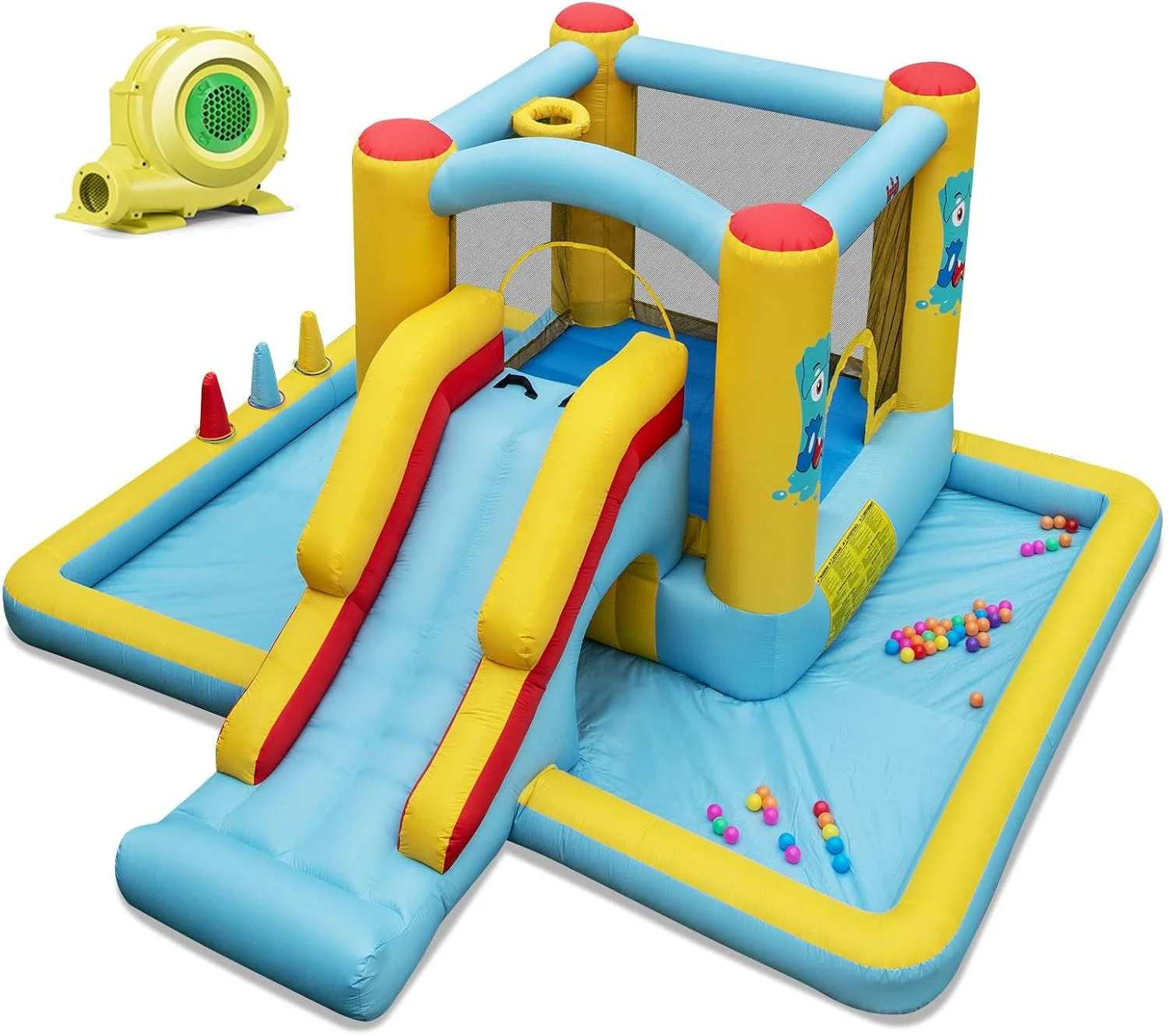 HONEY JOY Inflatable Bounce House, 7-in-1 Giant Bouncy Castle with Slide - Image 12