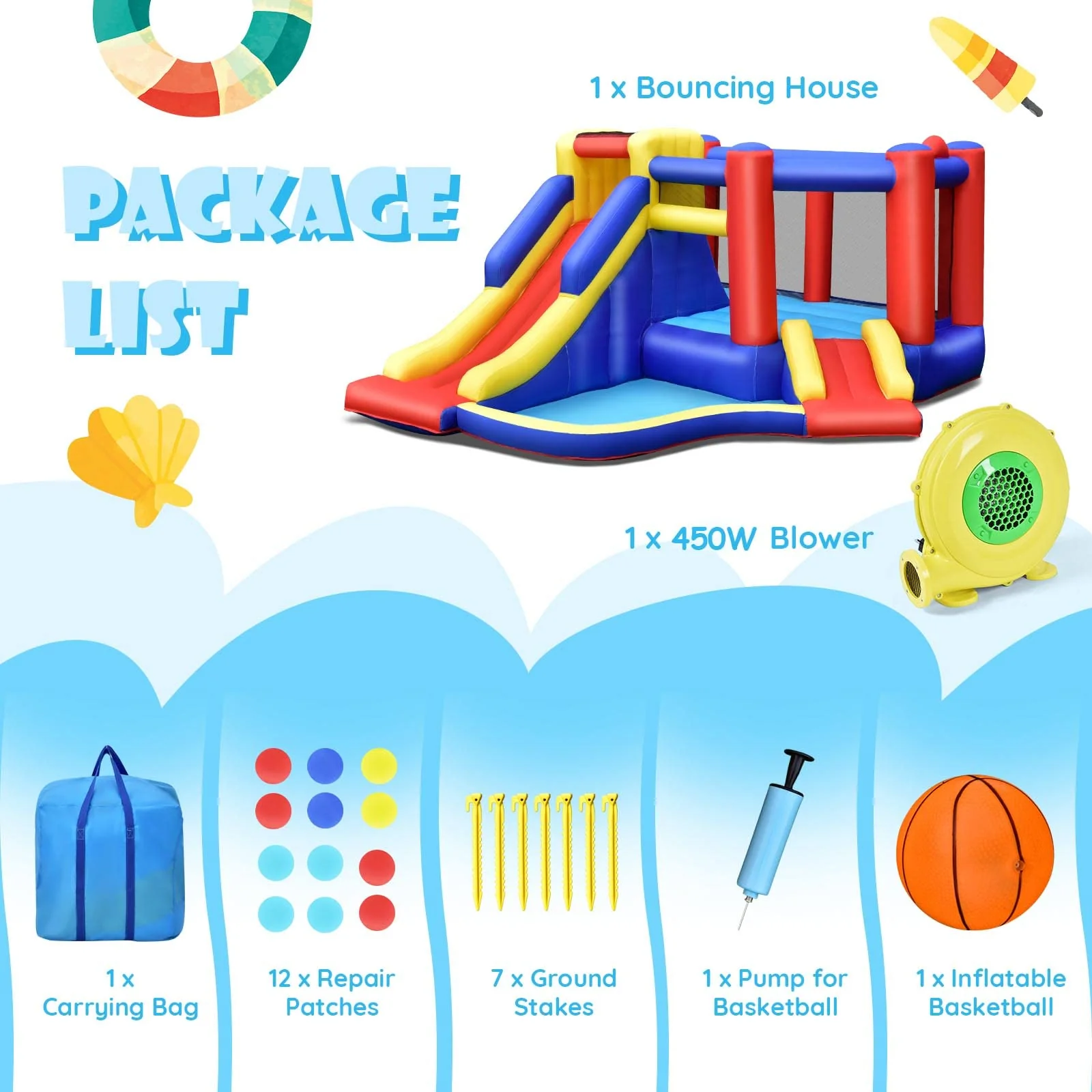 HONEY JOY Inflatable Bounce House with Large Jumping Area - Image 5