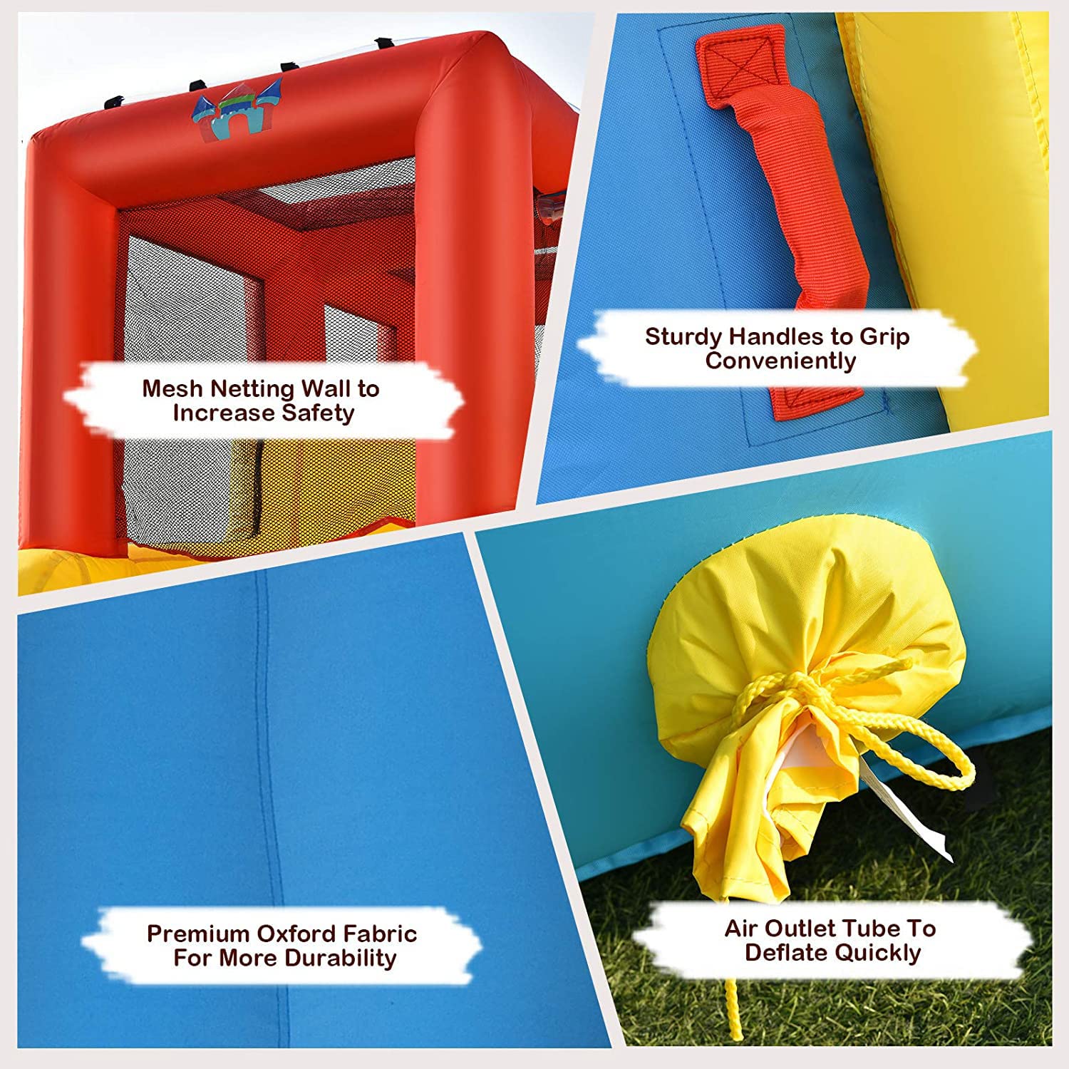 HONEY JOY Inflatable Water Slide, 7-in-1 Double Long Slide Inflatable Water Park w/Climbing Wall - Image 8