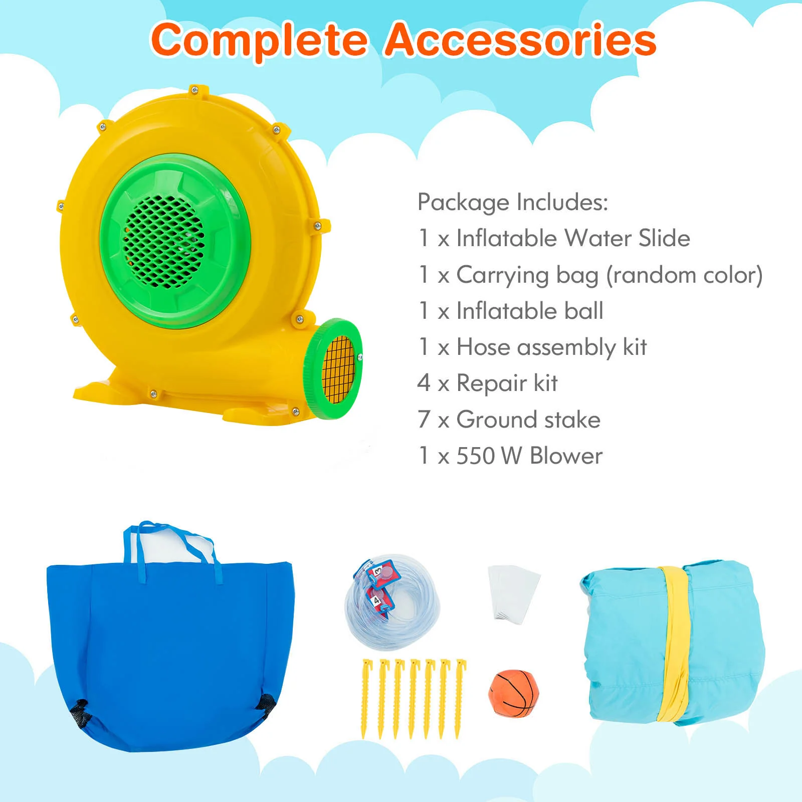 HONEY JOY Inflatable Water Slide, 7-in-1 Giant Water Slide Bouncer Park - Image 11