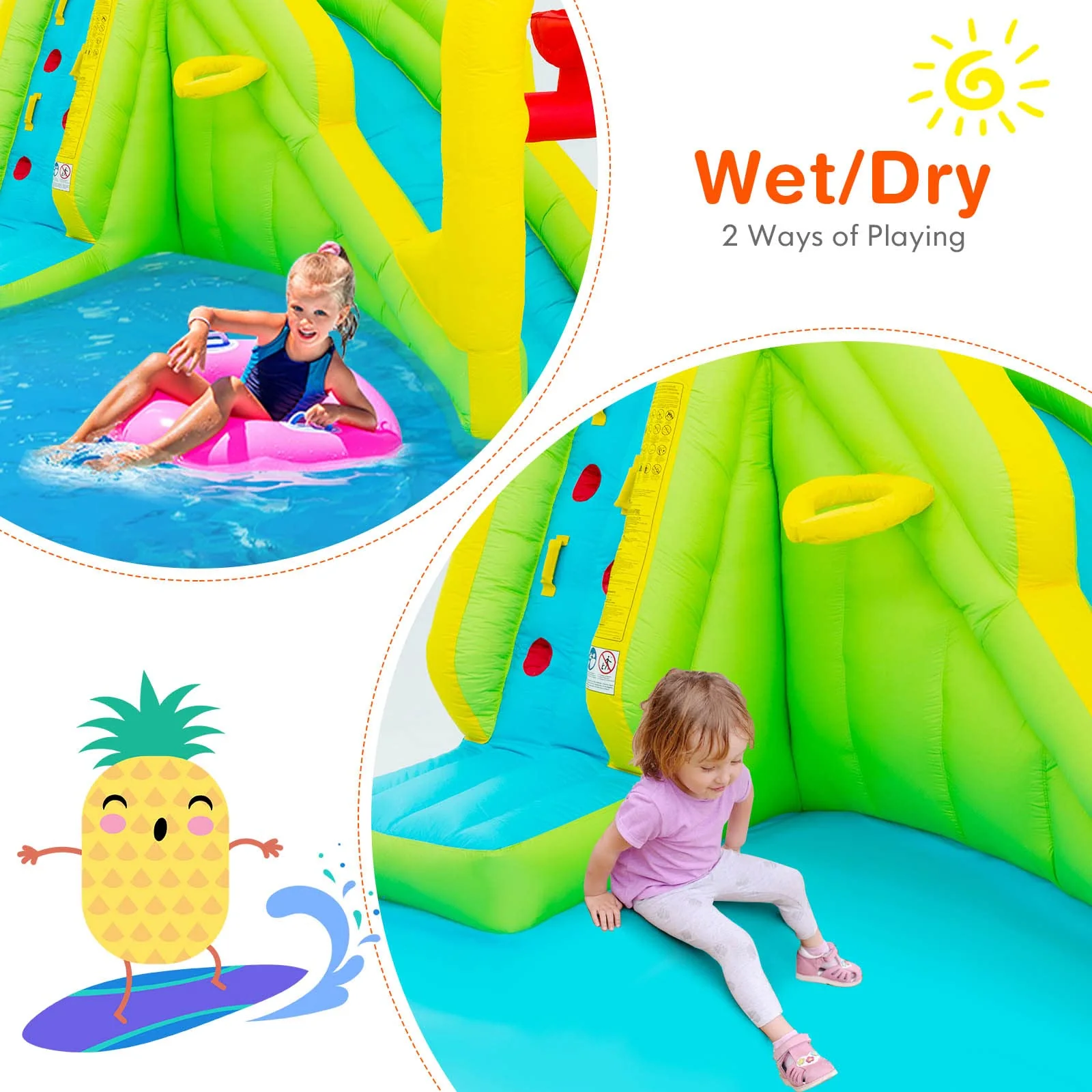 HONEY JOY Inflatable Water Slide, 7-in-1 Giant Water Slide Bouncer Park - Image 8