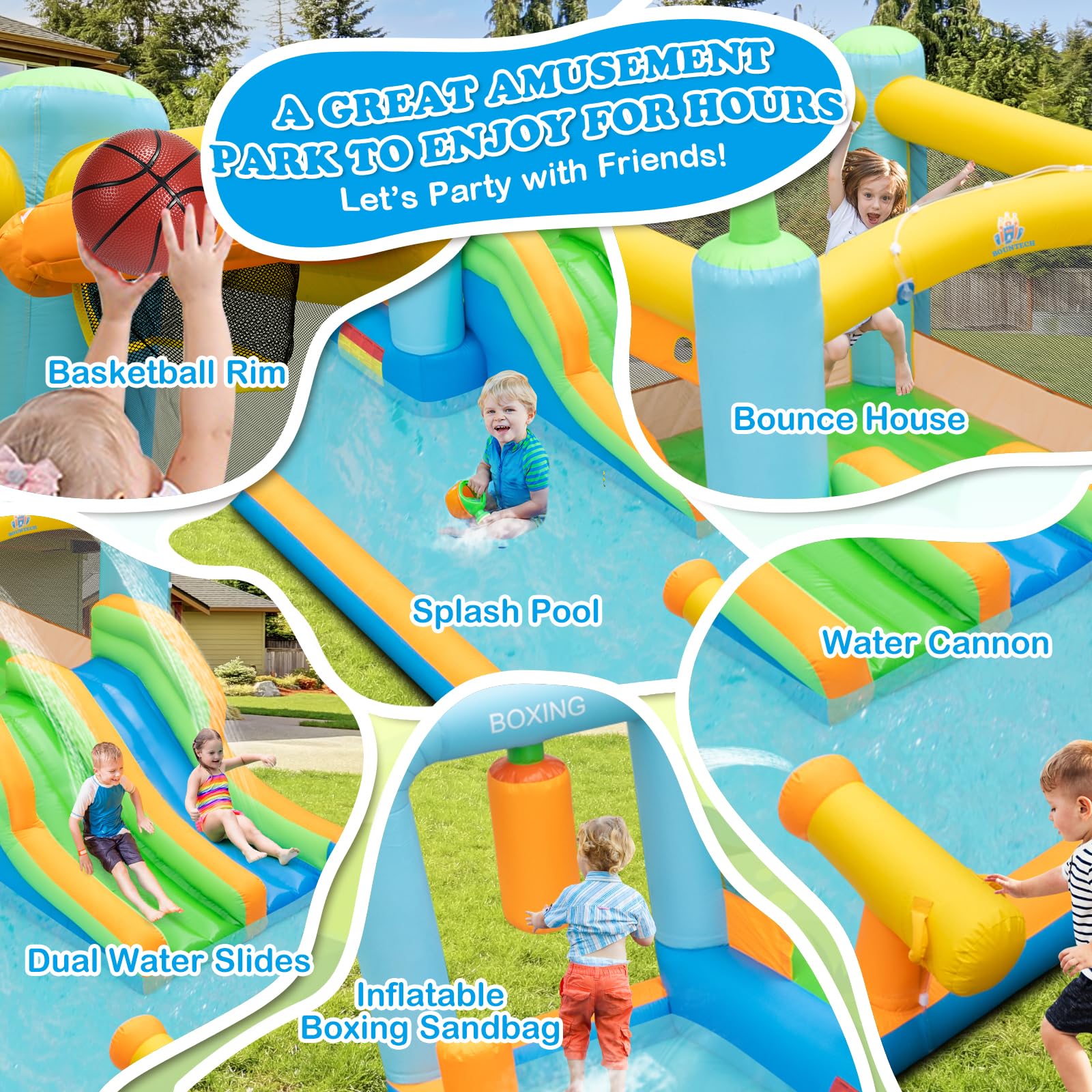 HONEY JOY Inflatable Water Slide, Kids Jumping Castle Bounce House - Image 5