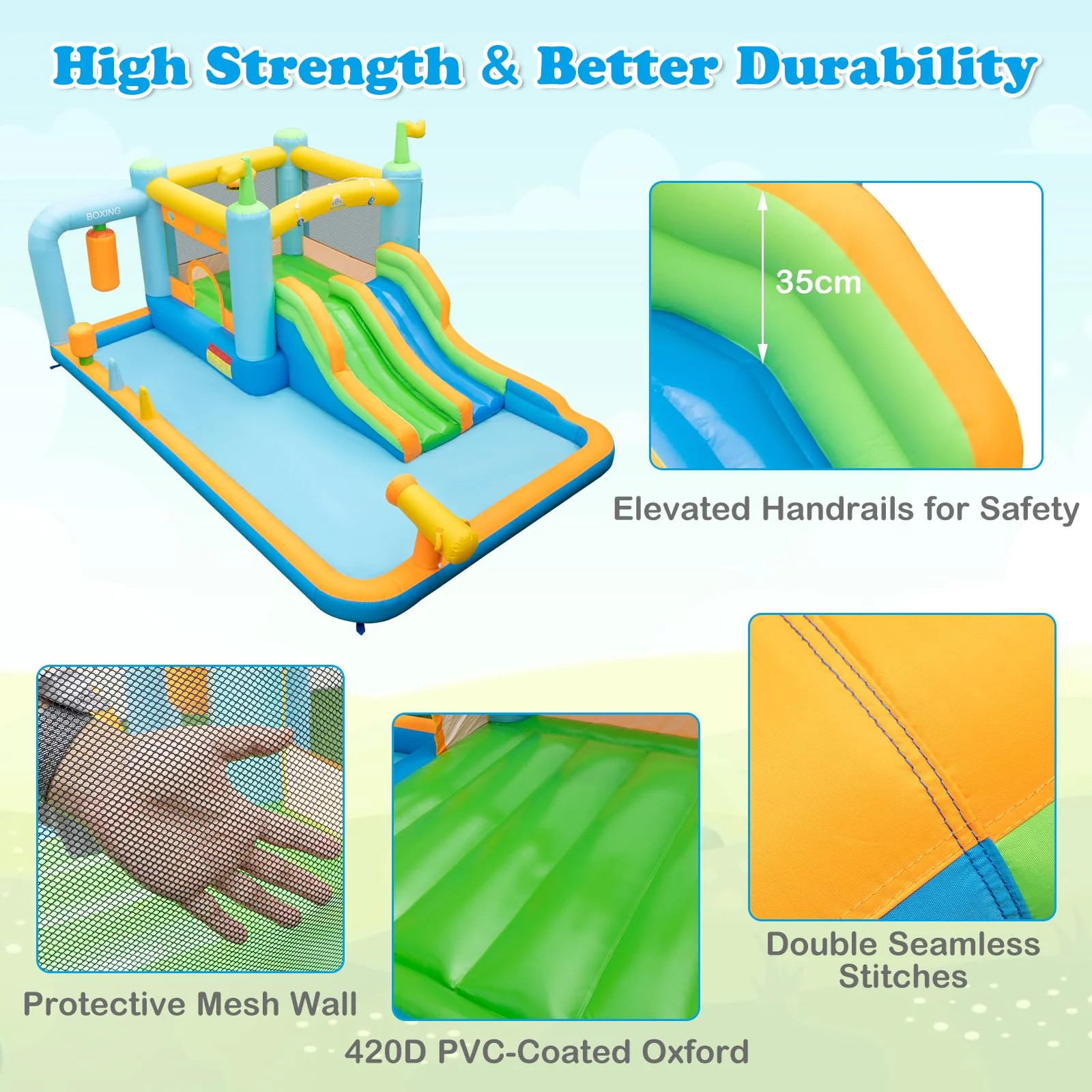 HONEY JOY Inflatable Water Slide, Kids Jumping Castle Bounce House - Image 7
