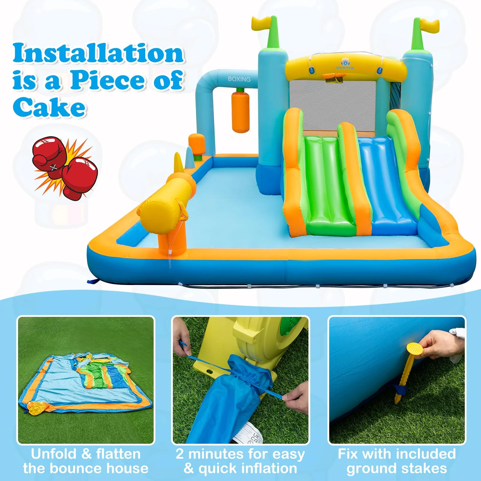 HONEY JOY Inflatable Water Slide, Kids Jumping Castle Bounce House - Image 8