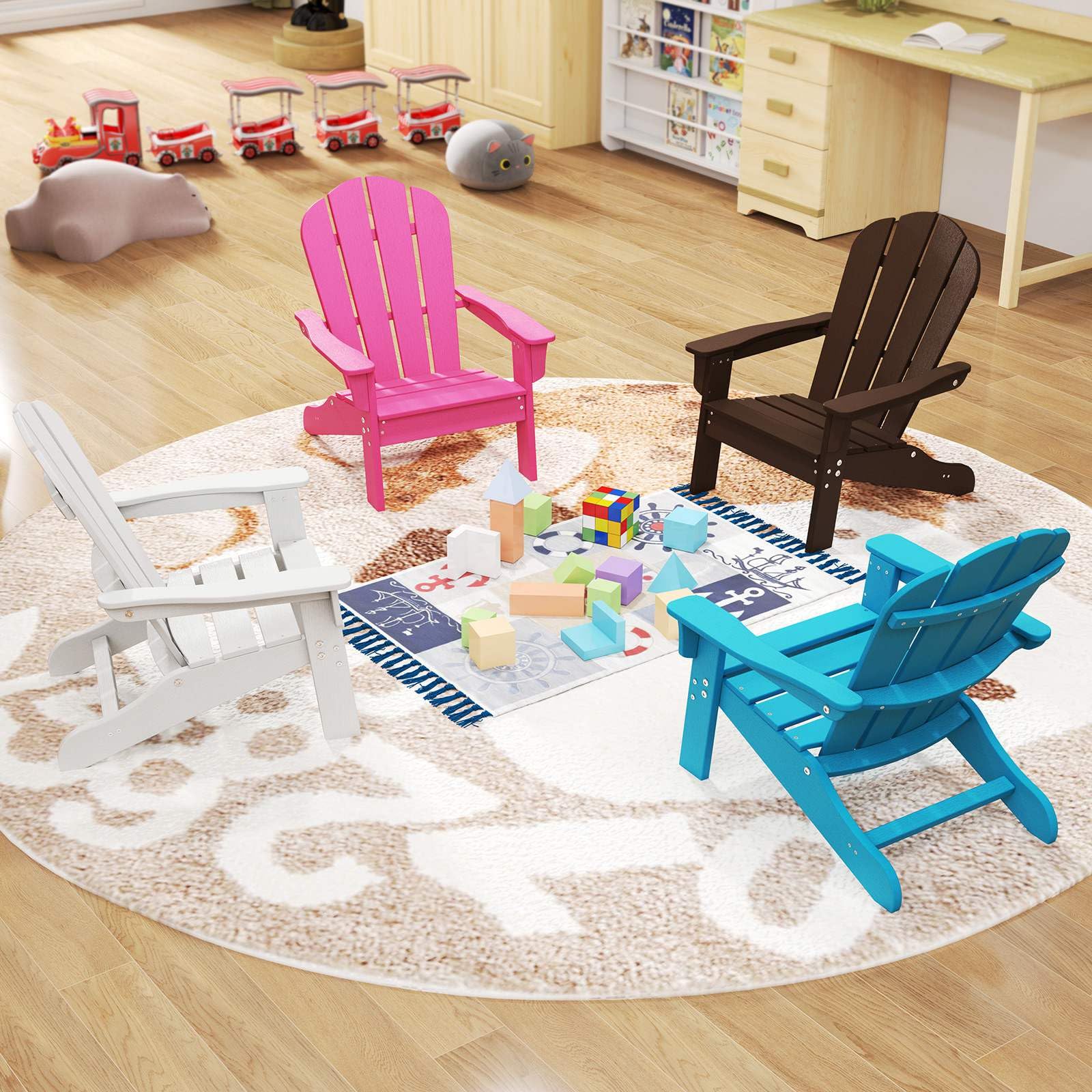 HONEY JOY Kids Adirondack Chair, Indoor Outdoor HDPE Toddler Chair - Image 2