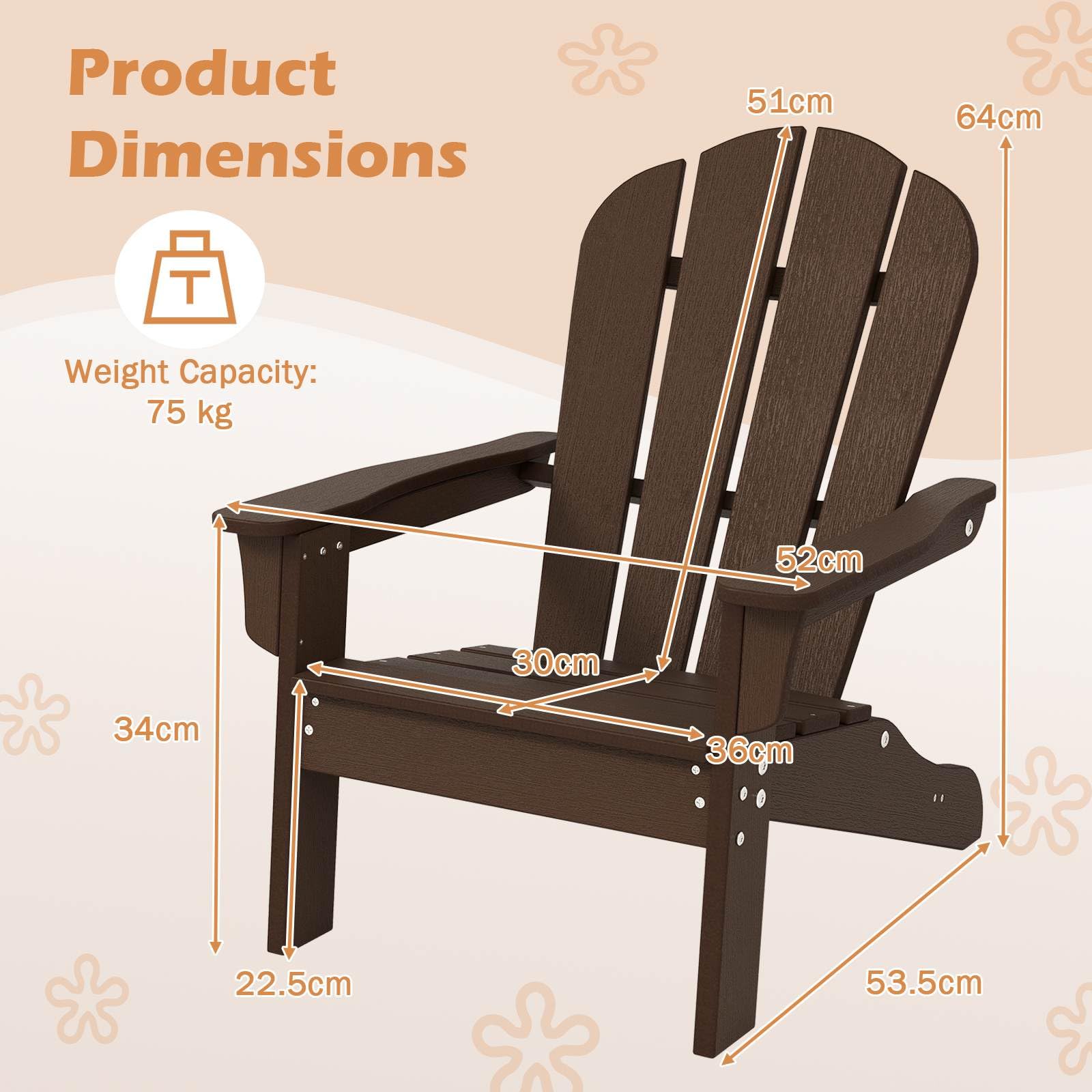 HONEY JOY Kids Adirondack Chair, Indoor Outdoor HDPE Toddler Chair - Image 4
