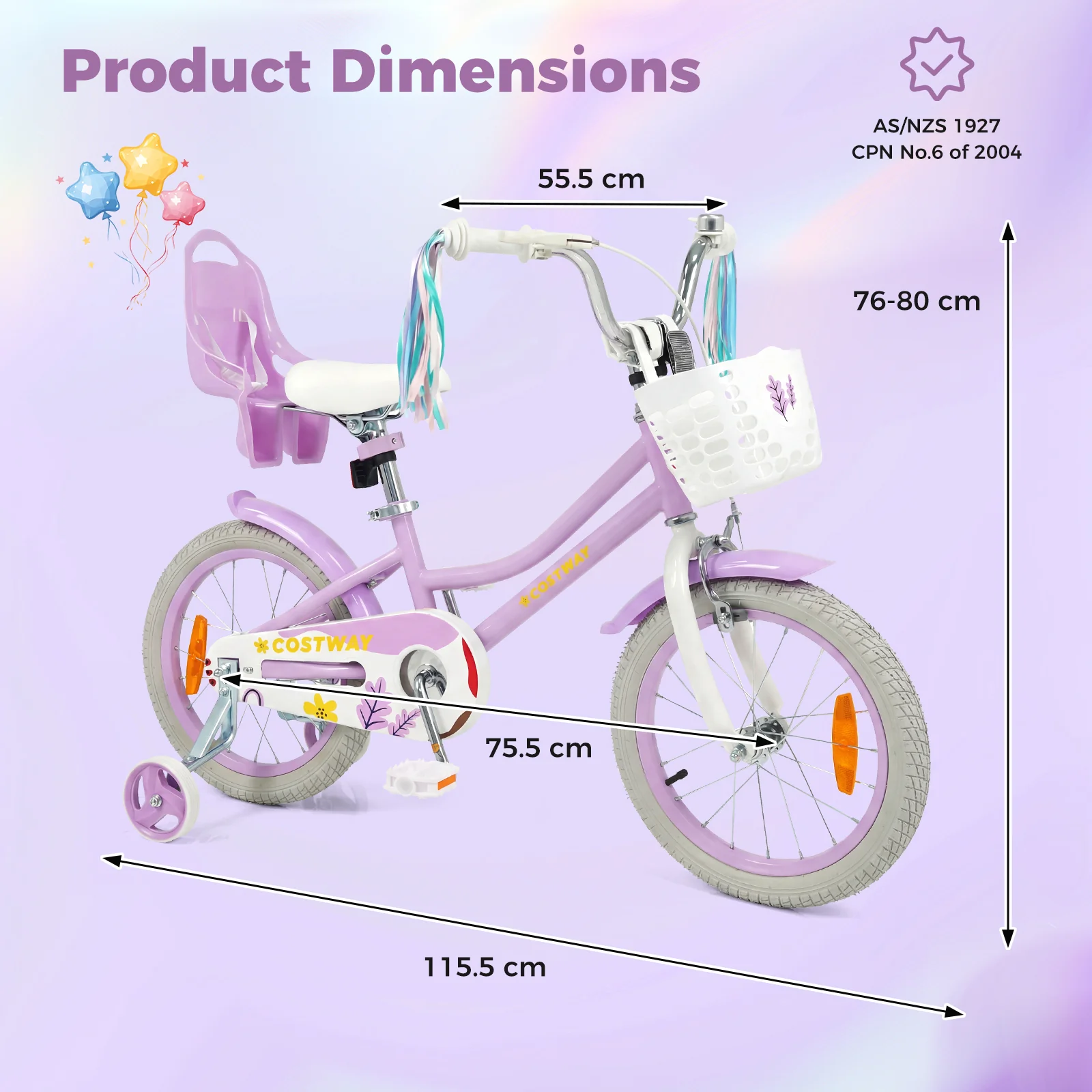 HONEY JOY Kids Bike, 12/14/16/18/20 Inch Children Bicycle - Image 12