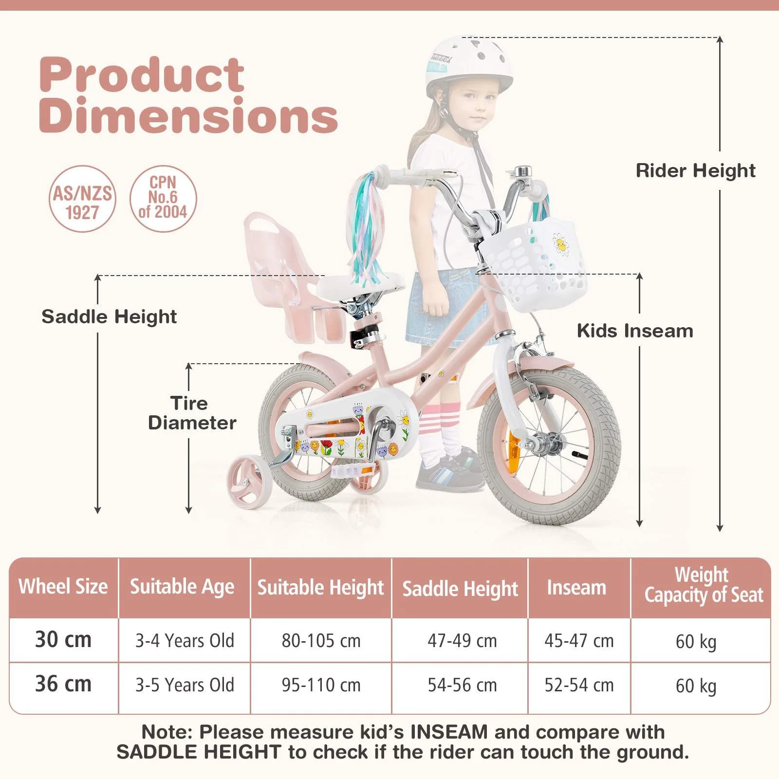 HONEY JOY Kids Bike, 12/14/16/18/20 Inch Children Bicycle - Image 3